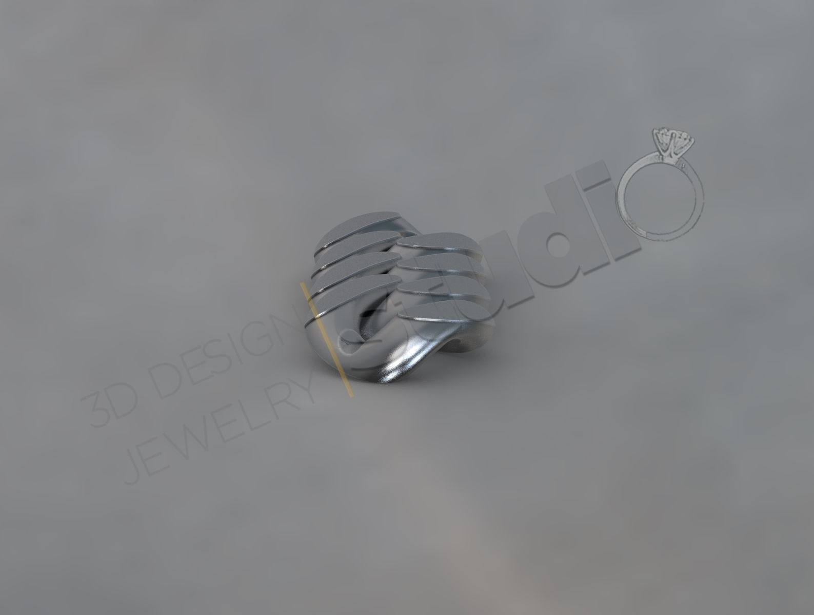 Cuban chain link 3d model with and without stones 3D print model_1