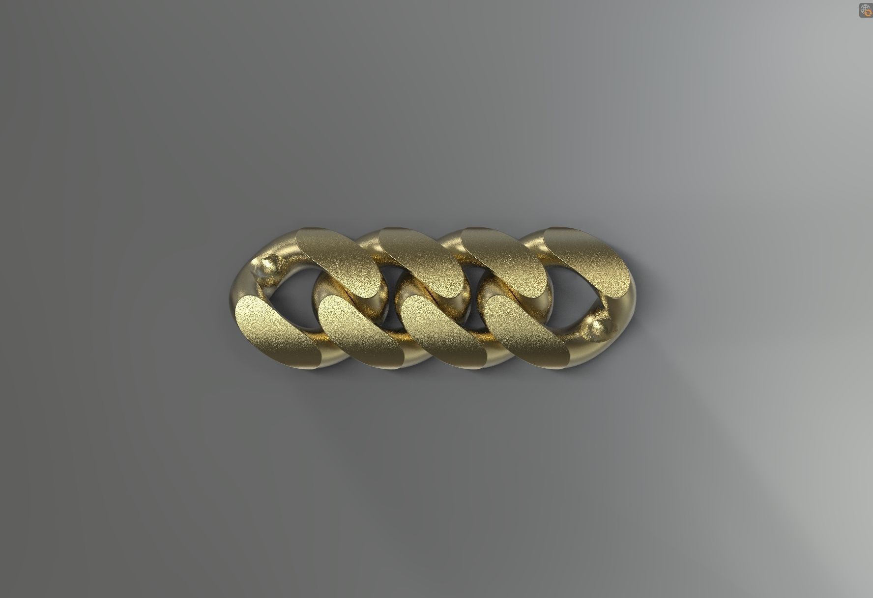 Cuban chain link 3d model with and without stones 3D print model_2