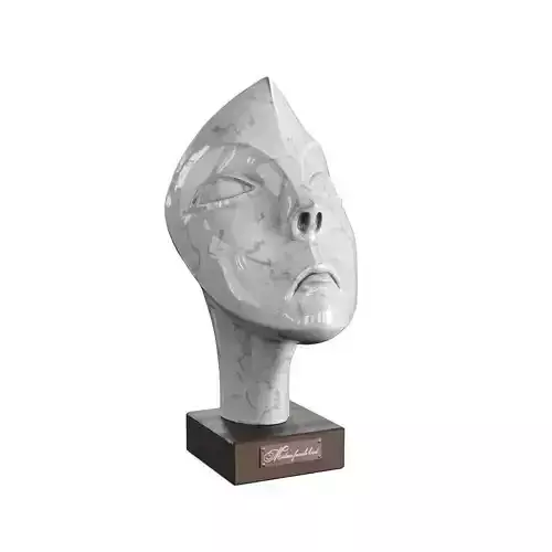 Modern female head sculpture