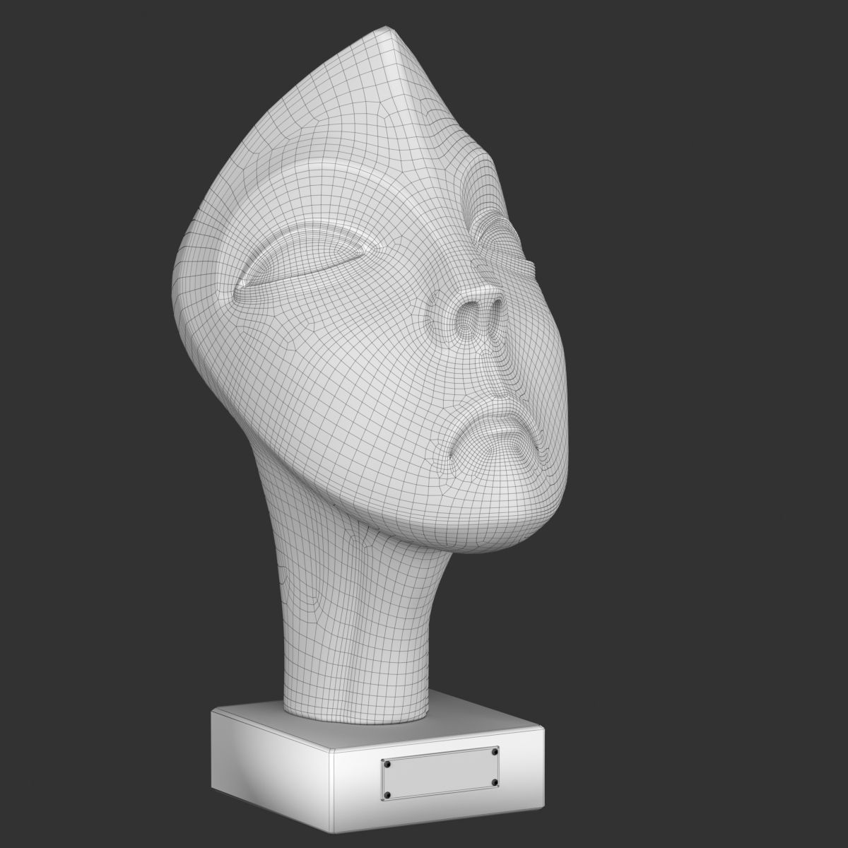 Modern female head sculpture 3D model_4
