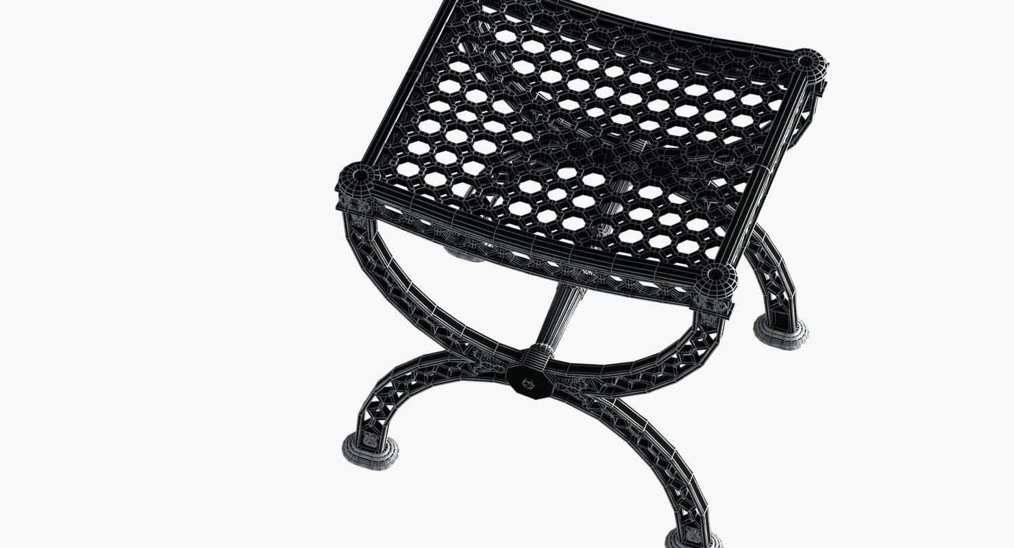 Restoration Hardware  FRENCH FILIGREE STOOL 3D model_10