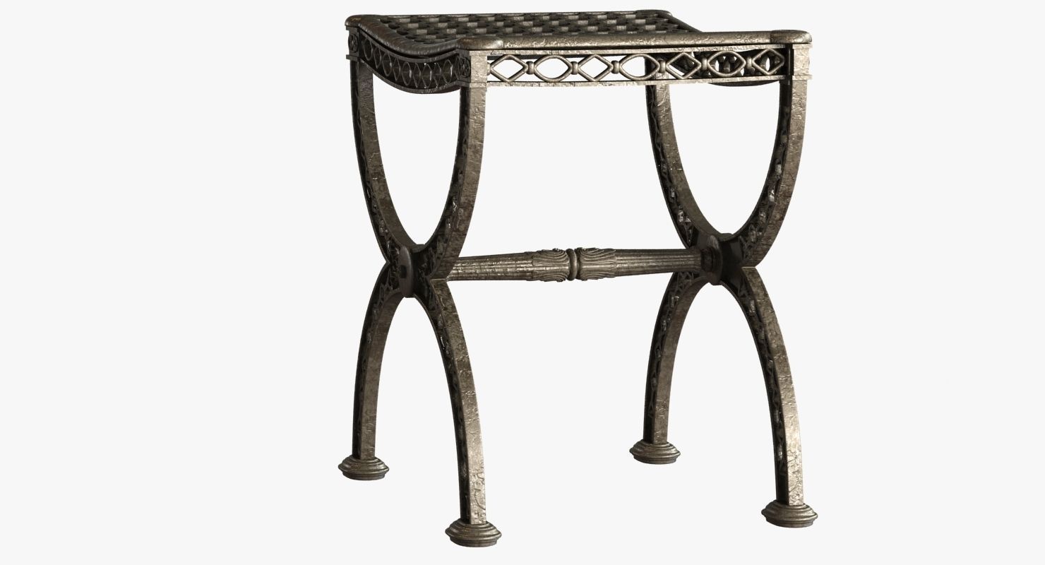 Restoration Hardware  FRENCH FILIGREE STOOL 3D model_2