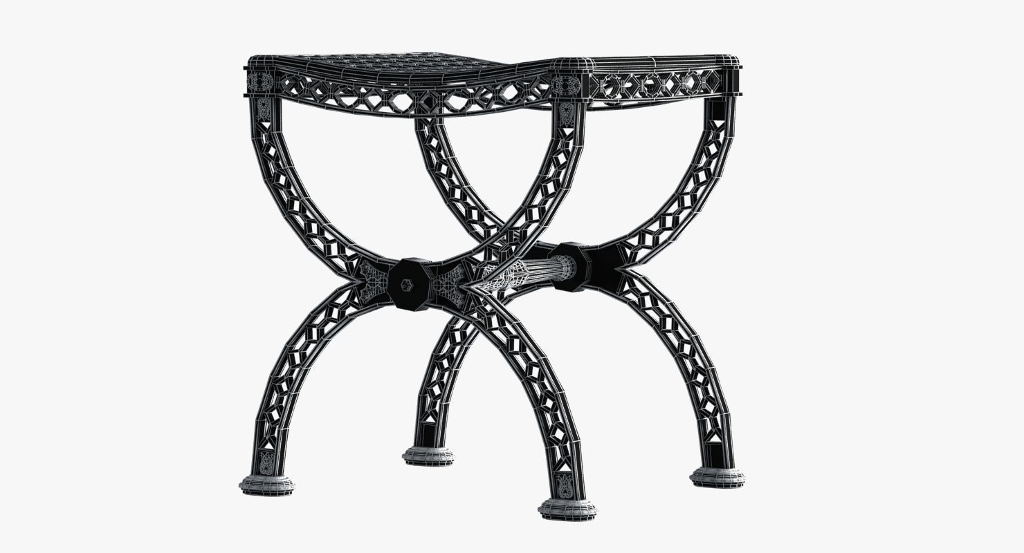 Restoration Hardware  FRENCH FILIGREE STOOL 3D model_6