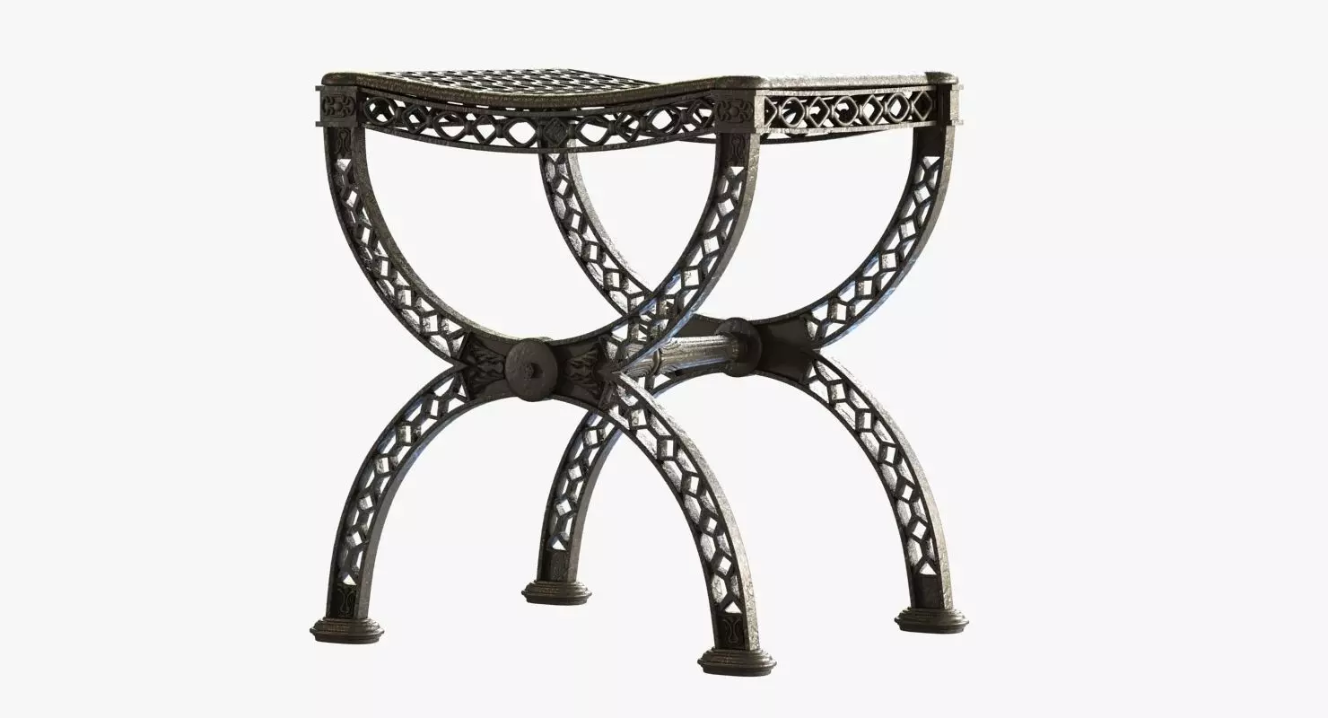 Restoration Hardware  FRENCH FILIGREE STOOL 3D model_0