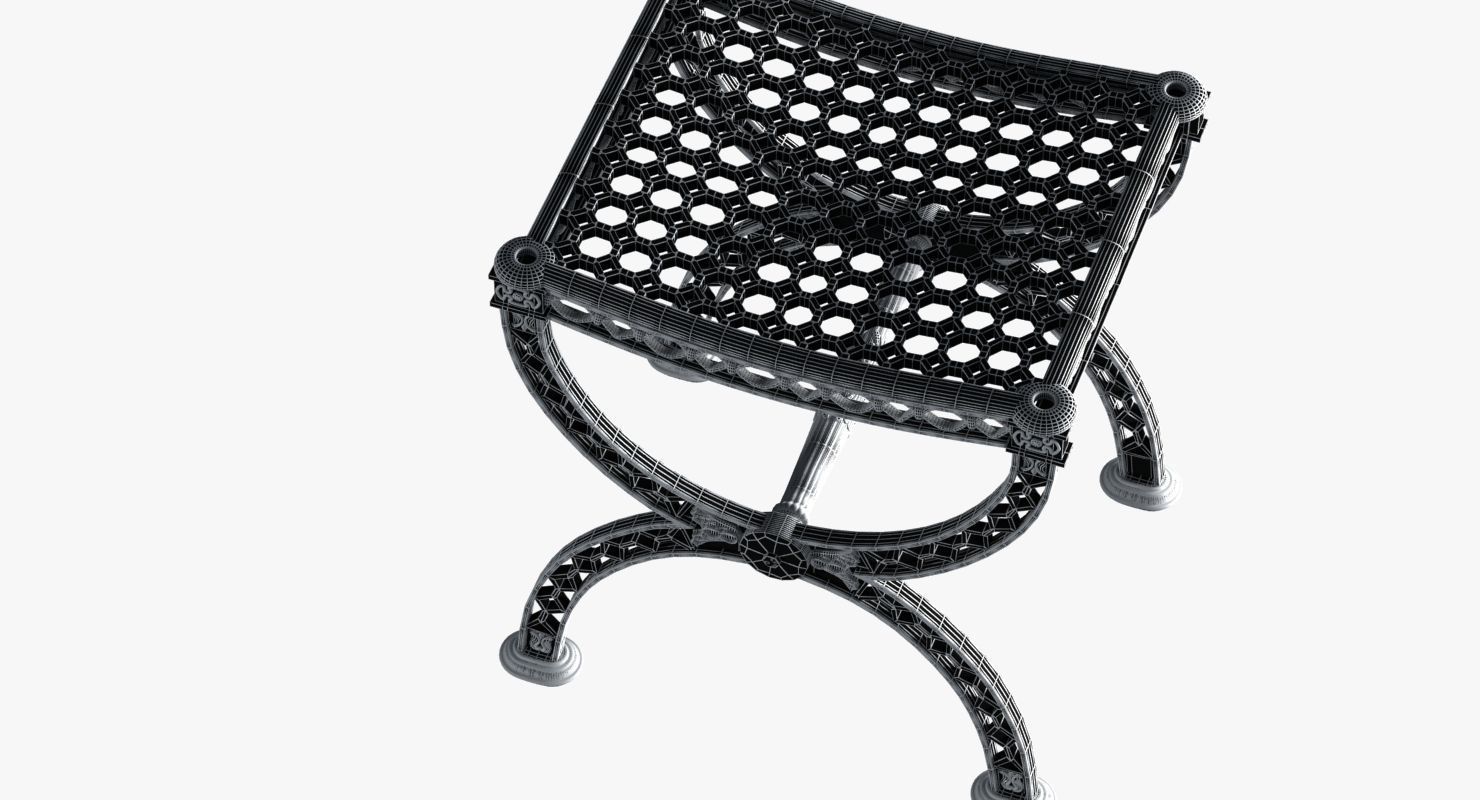 Restoration Hardware  FRENCH FILIGREE STOOL 3D model_11