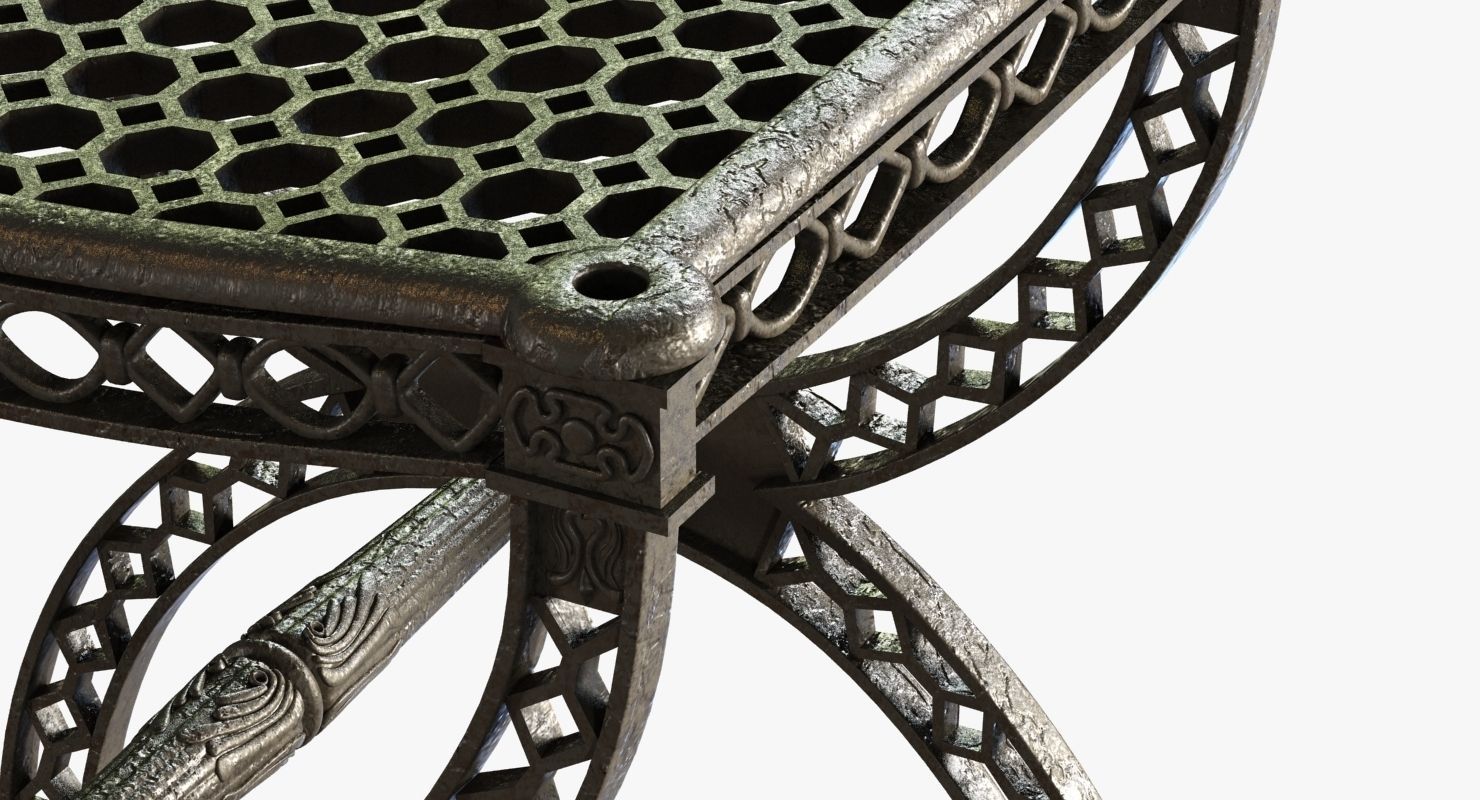 Restoration Hardware  FRENCH FILIGREE STOOL 3D model_5