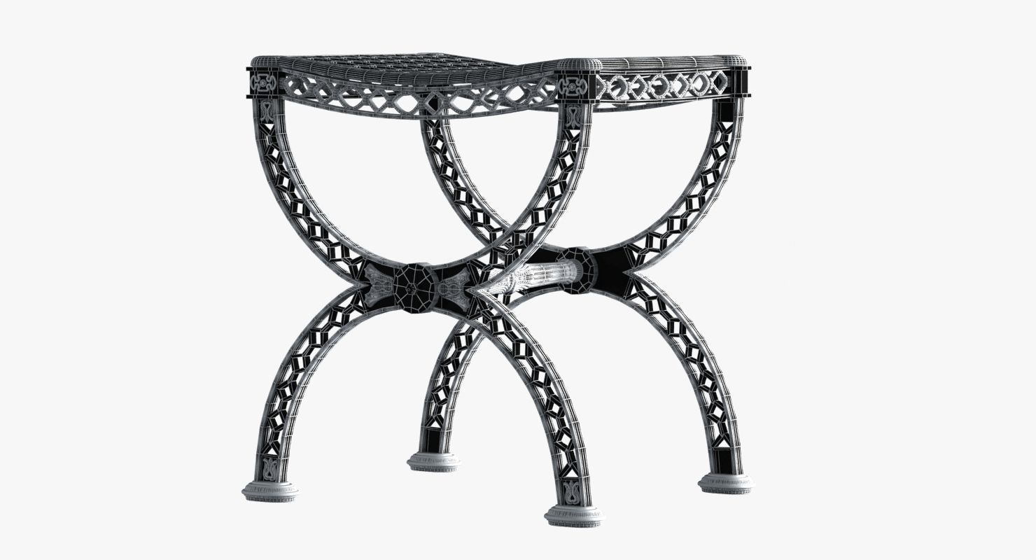 Restoration Hardware  FRENCH FILIGREE STOOL 3D model_7