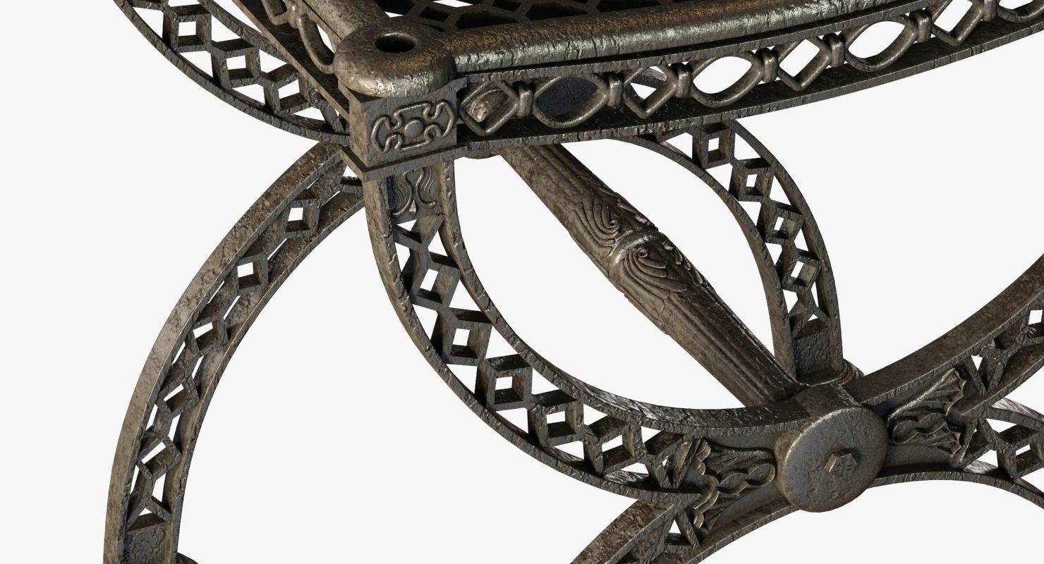 Restoration Hardware  FRENCH FILIGREE STOOL 3D model_4