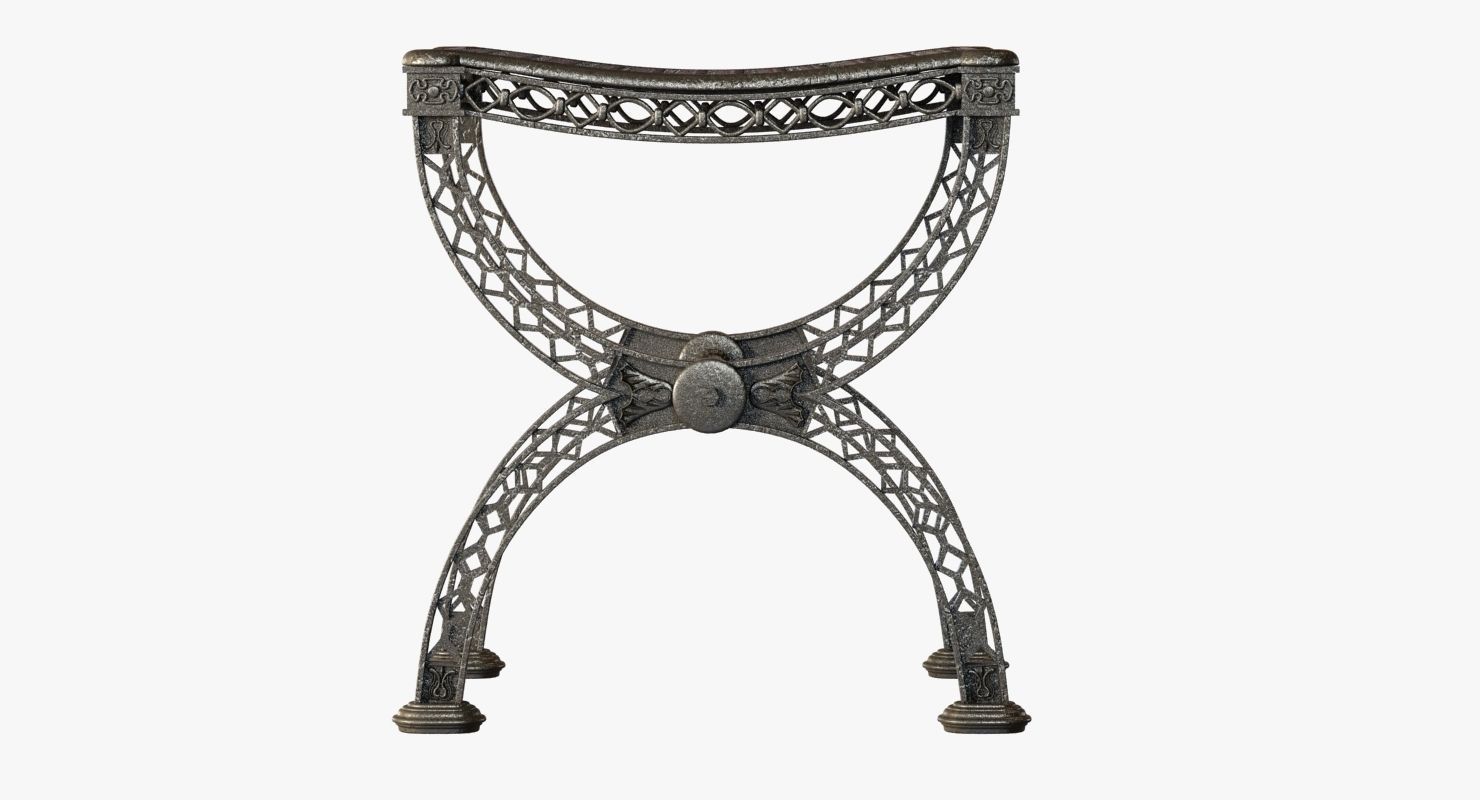 Restoration Hardware  FRENCH FILIGREE STOOL 3D model_1