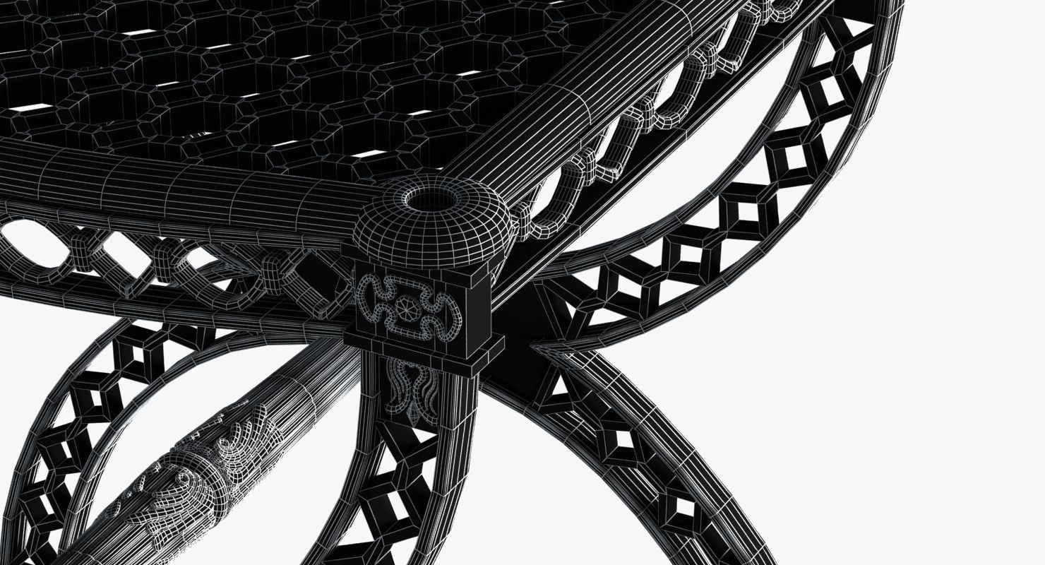 Restoration Hardware  FRENCH FILIGREE STOOL 3D model_9