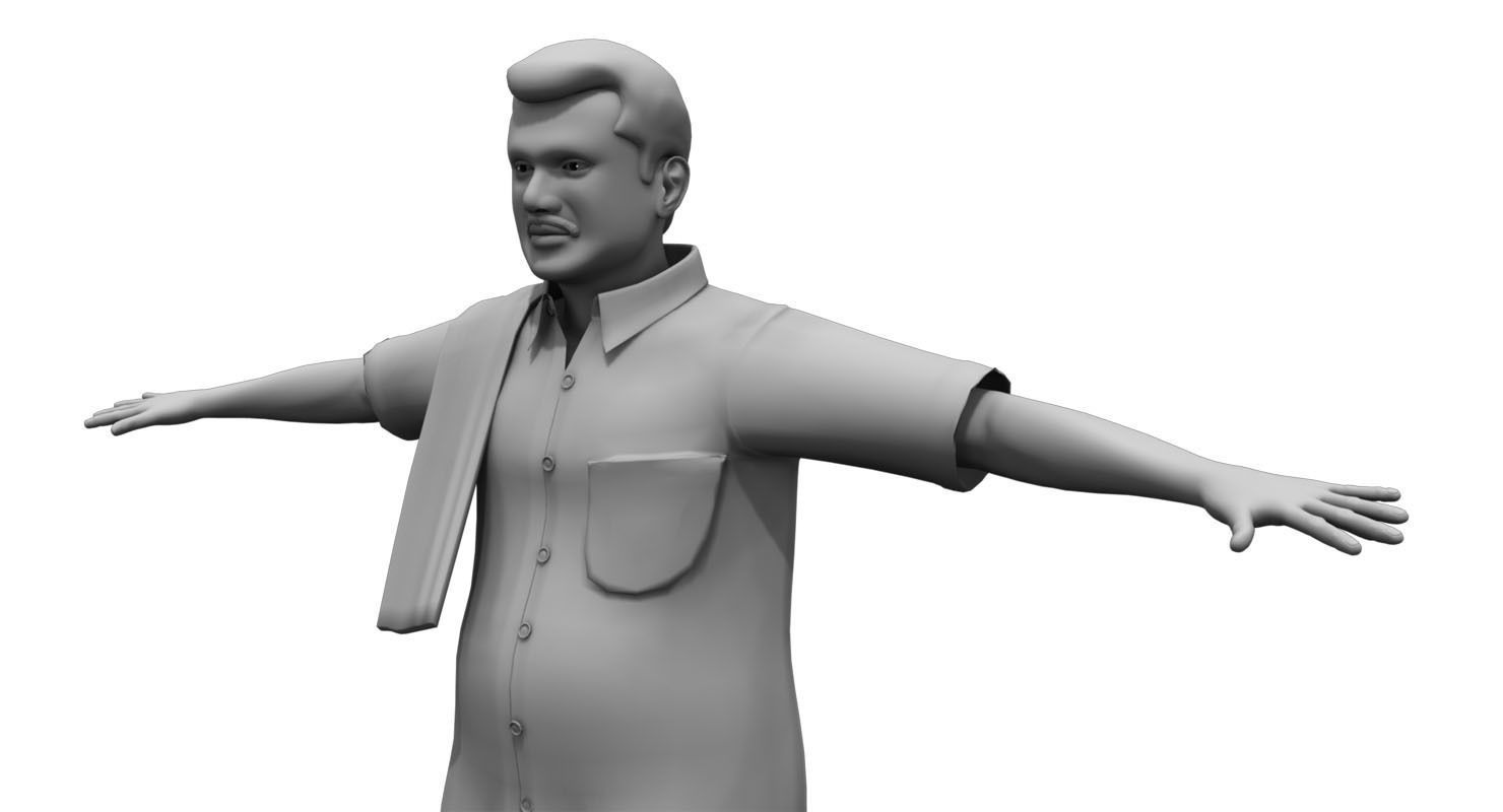 traditional dress man final2 3d model 3D model_1