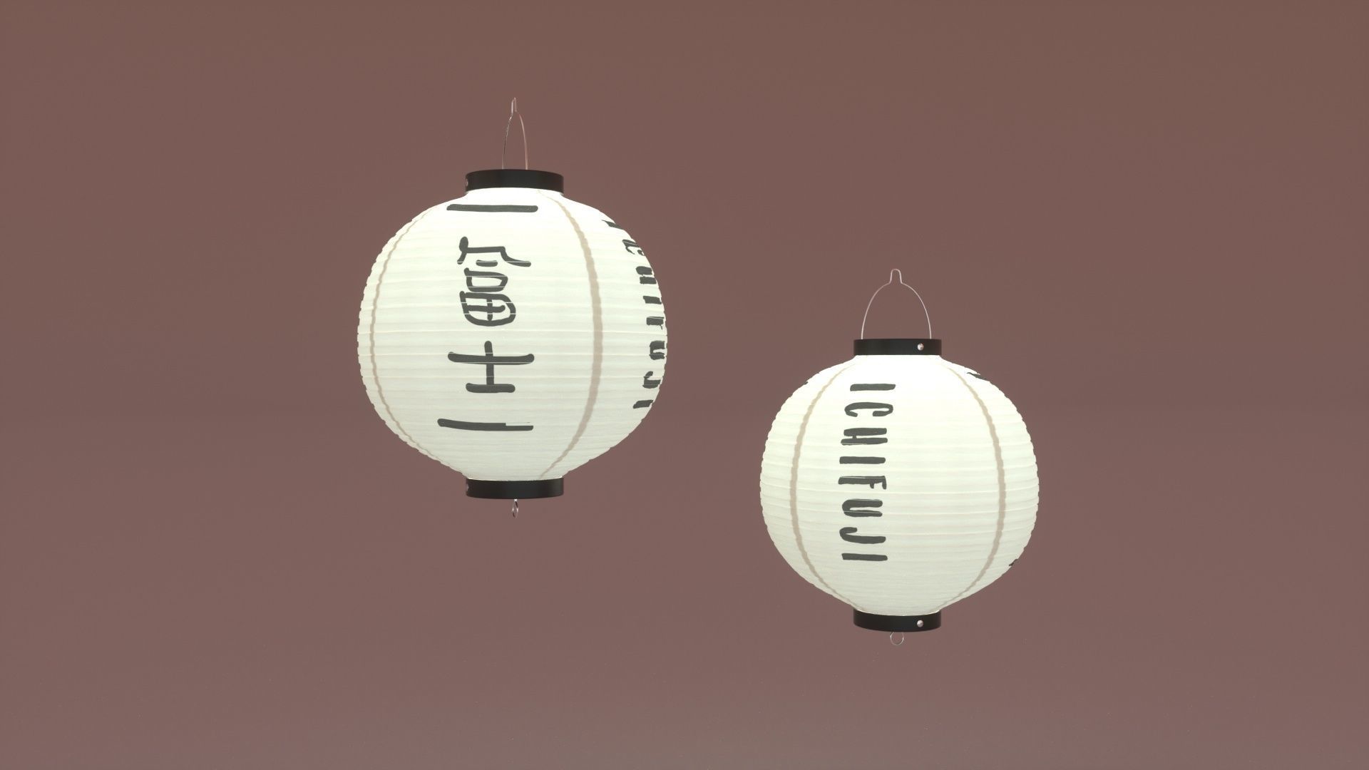Japanese Lantern 3D model_4