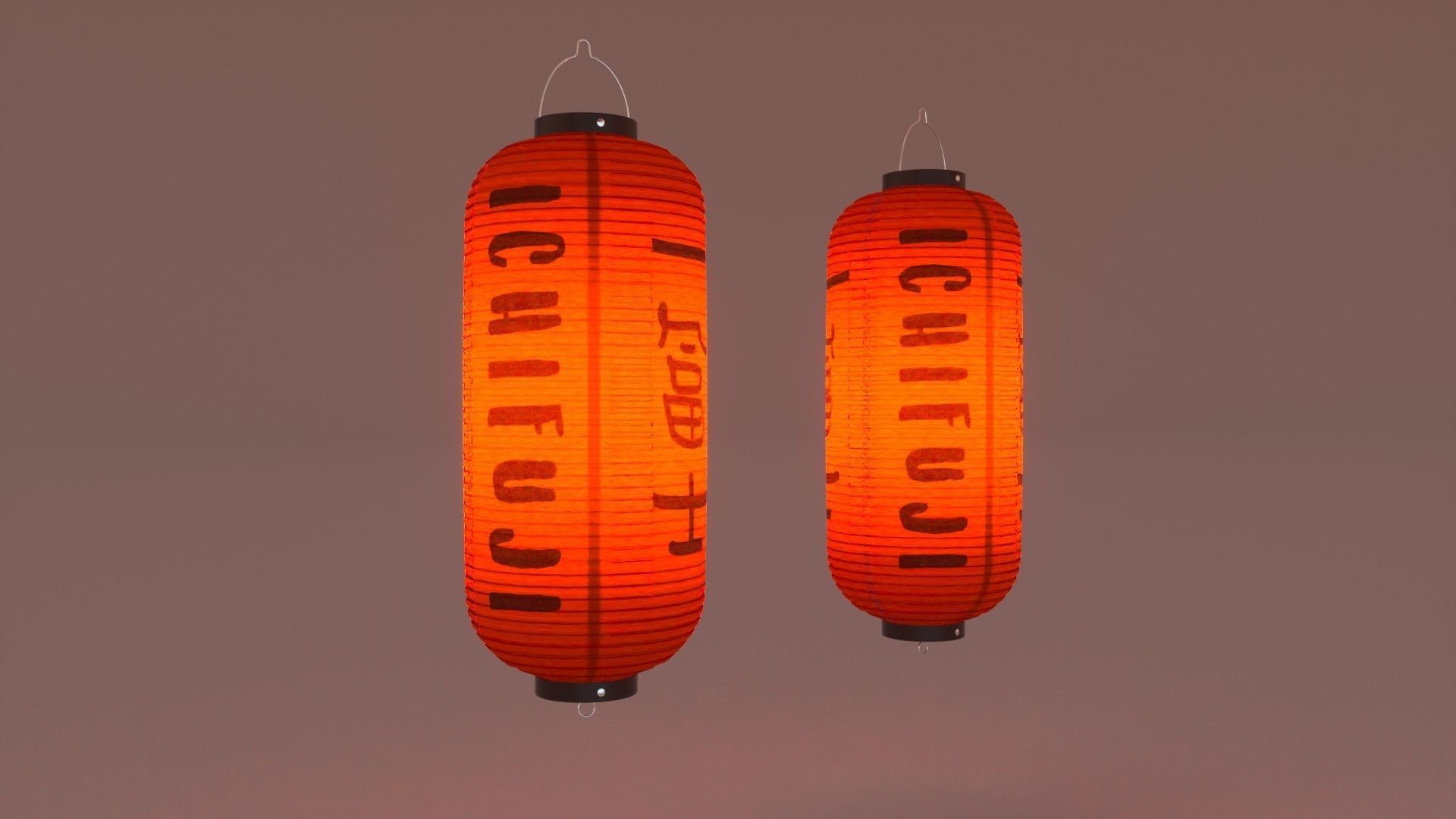 Japanese Lantern 3D model_3