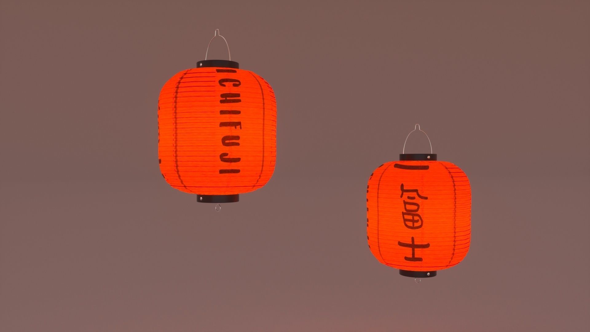 Japanese Lantern 3D model_5