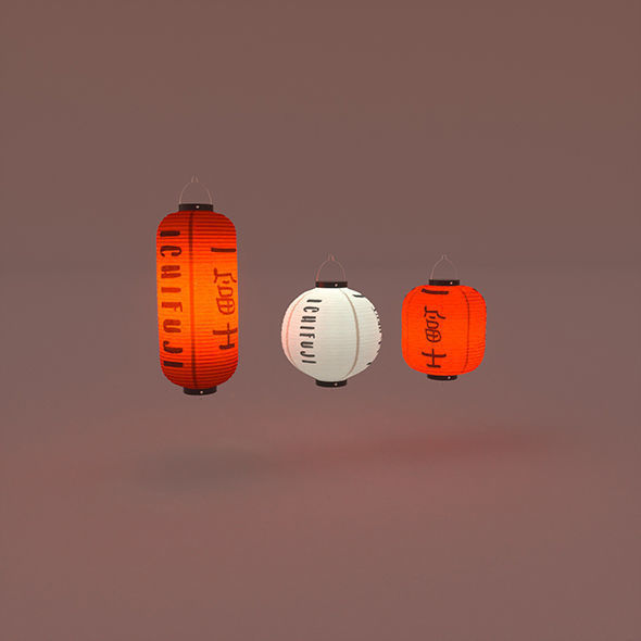 Japanese Lantern 3D model_7