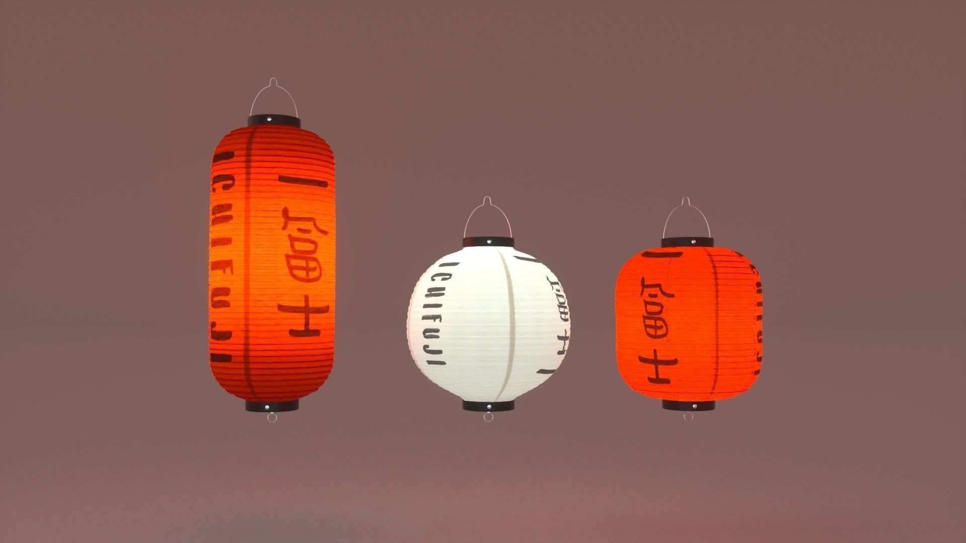 Japanese Lantern 3D model_6