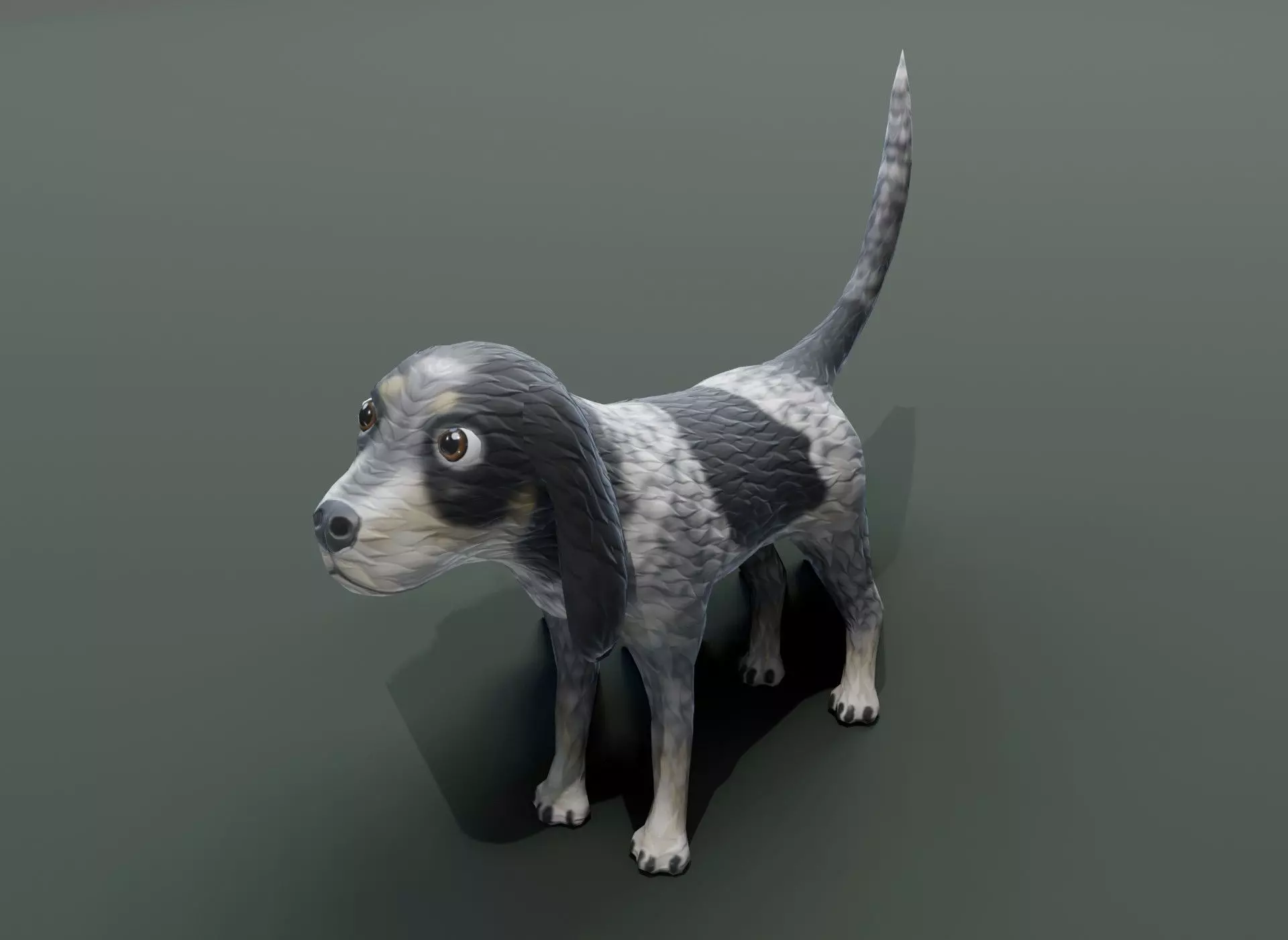 Cartoon Hound Dog 3D Model Low-poly 3D model