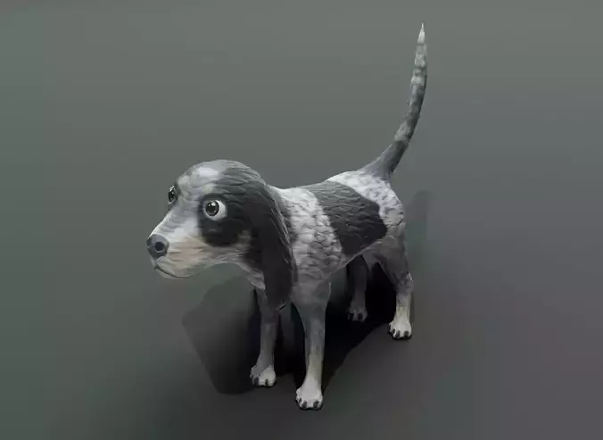 Cartoon Hound Dog 3D Model
