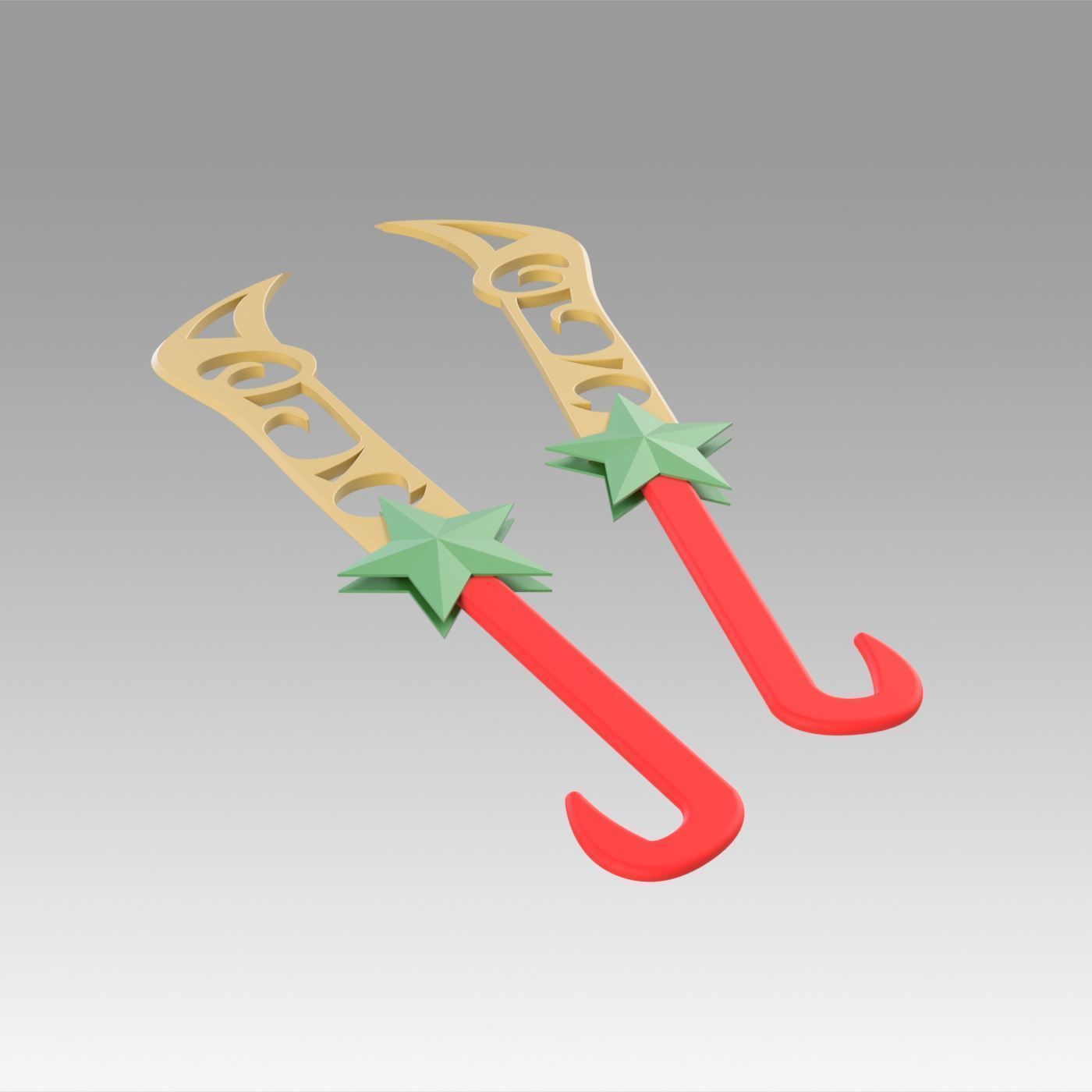 League Of Legends Katarina The Sinister Blade Two Dagger 3D print model_9