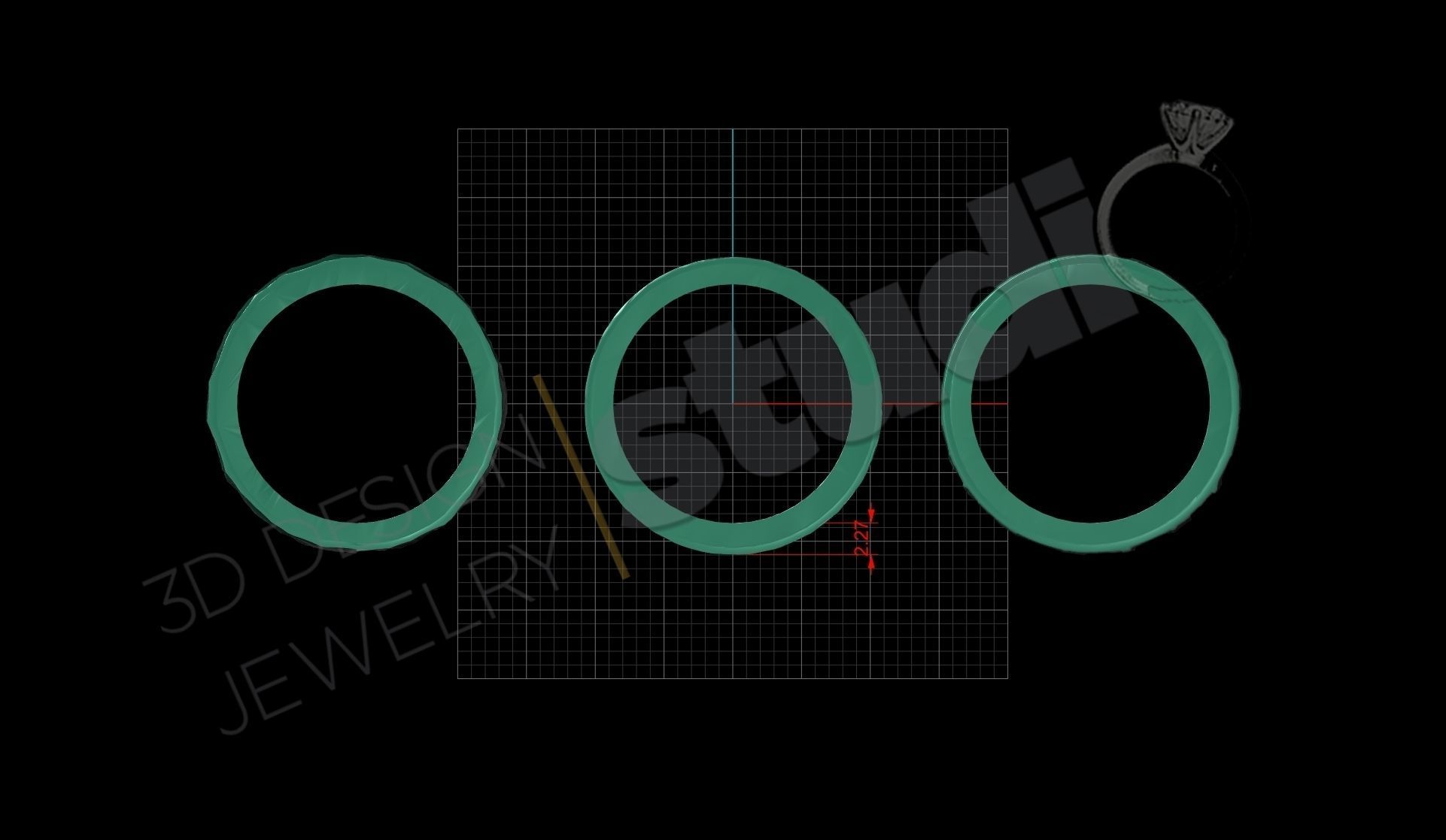 Ring bands 3d model with different patterns 3D print model_4