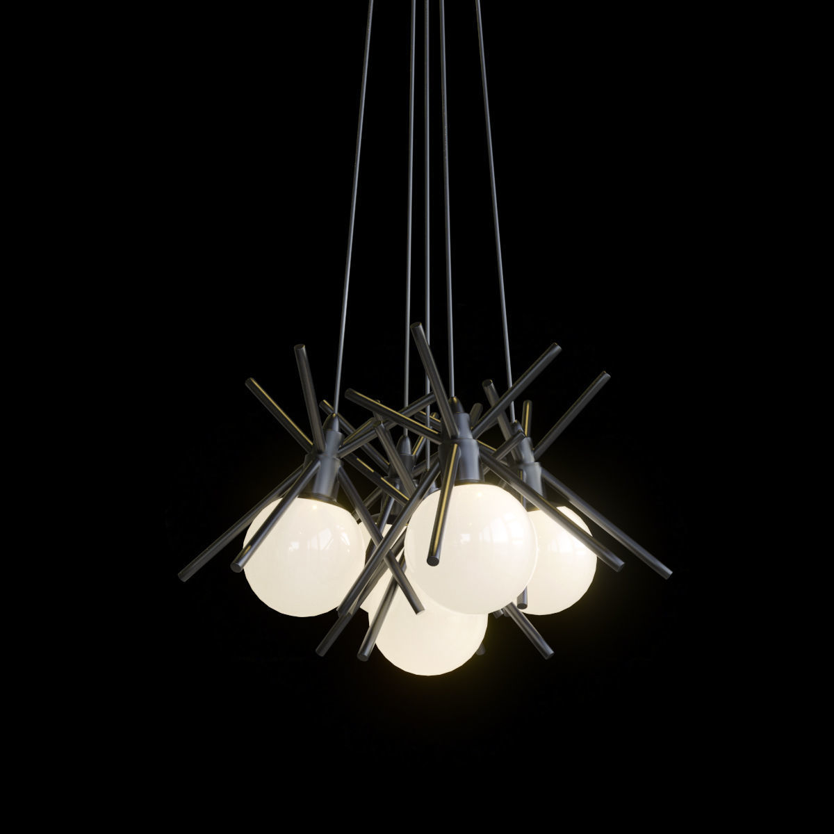Beale 5 Light Pendant 3D model_2