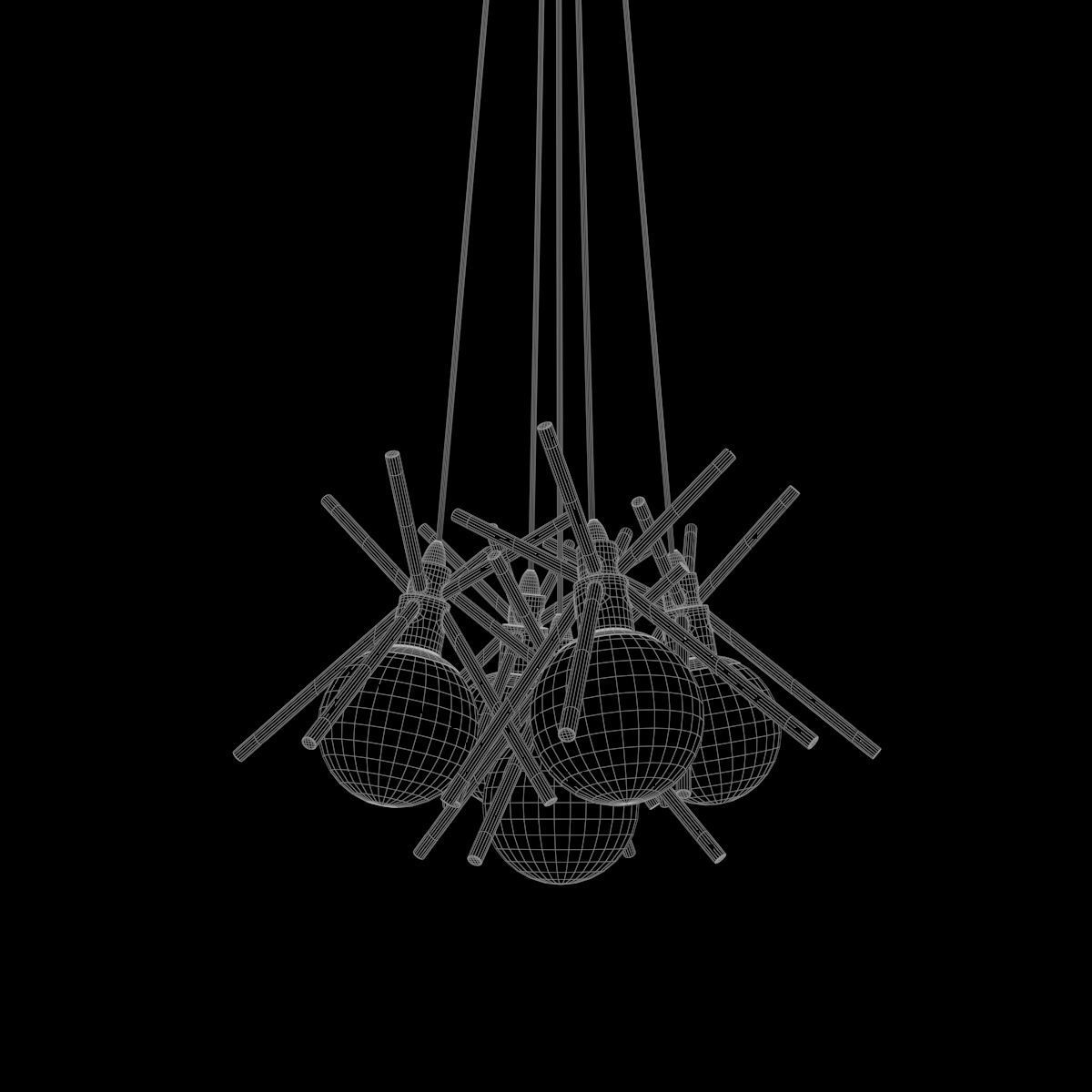 Beale 5 Light Pendant 3D model_4