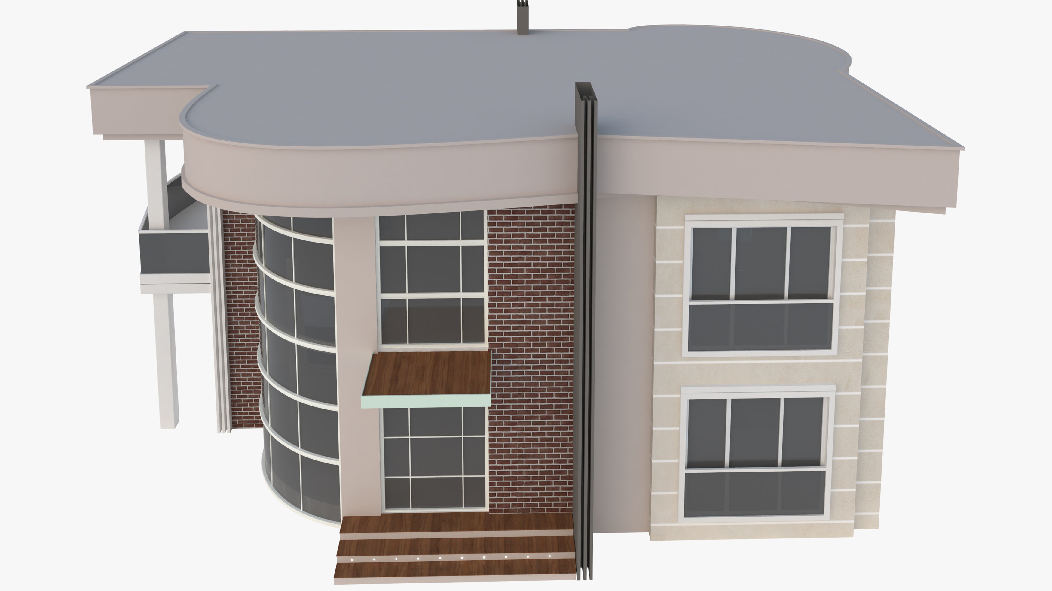 Modern Villa 3D model_2