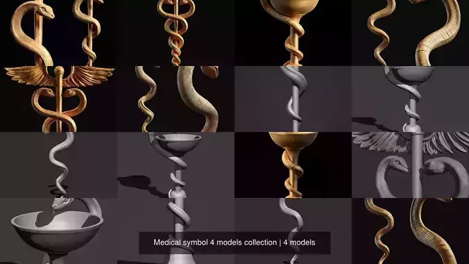 Medical symbol 4 models collection