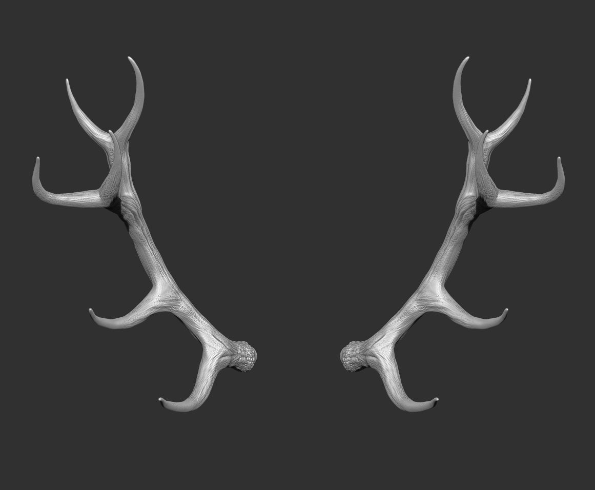 Deer Horns Low-poly 3D model_7