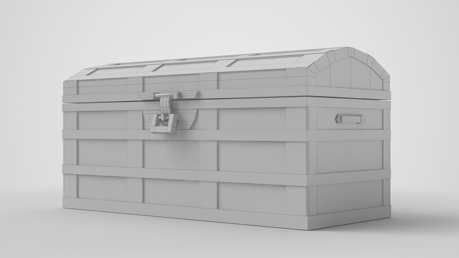 Medieval Chest Low-poly 3D model_4