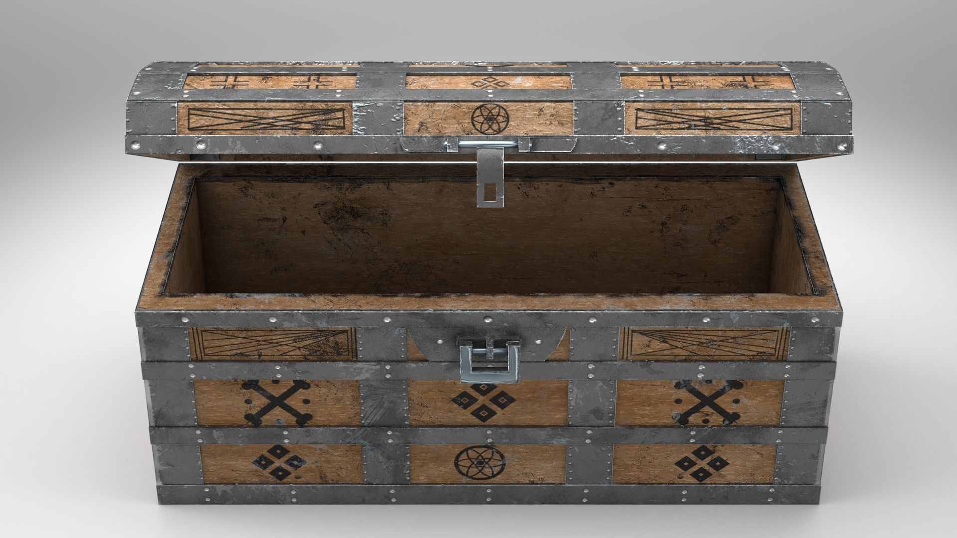 Medieval Chest Low-poly 3D model_3