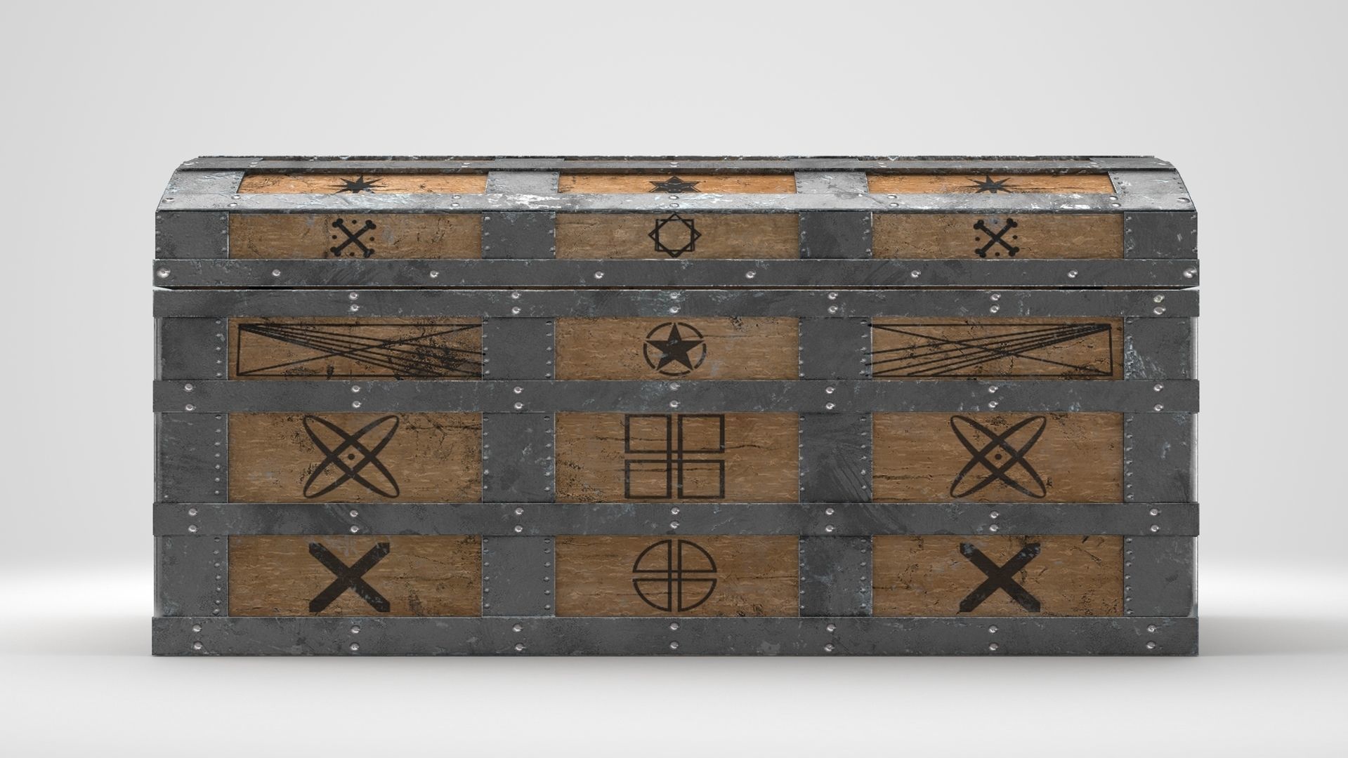 Medieval Chest Low-poly 3D model_11