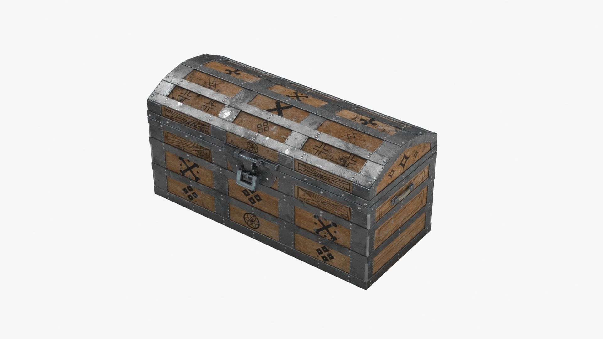 Medieval Chest Low-poly 3D model_9