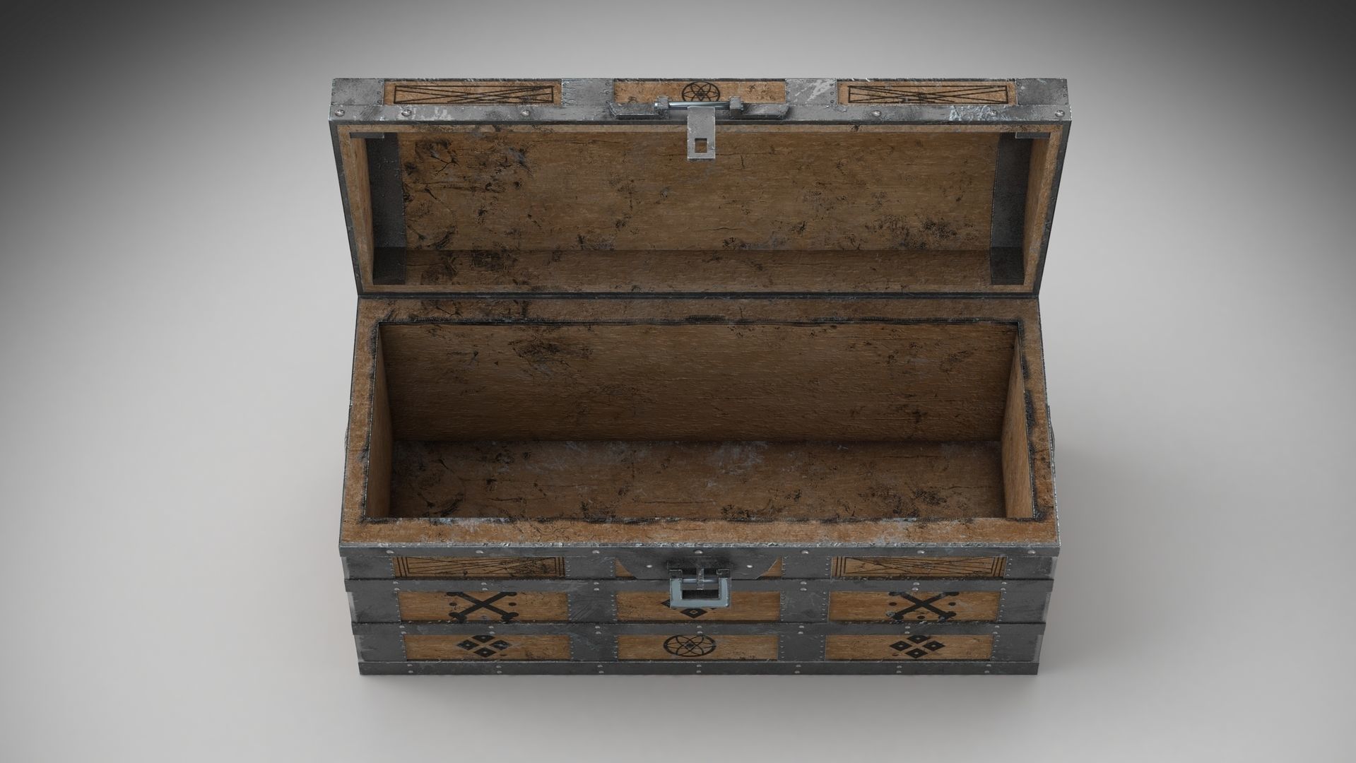 Medieval Chest Low-poly 3D model_10