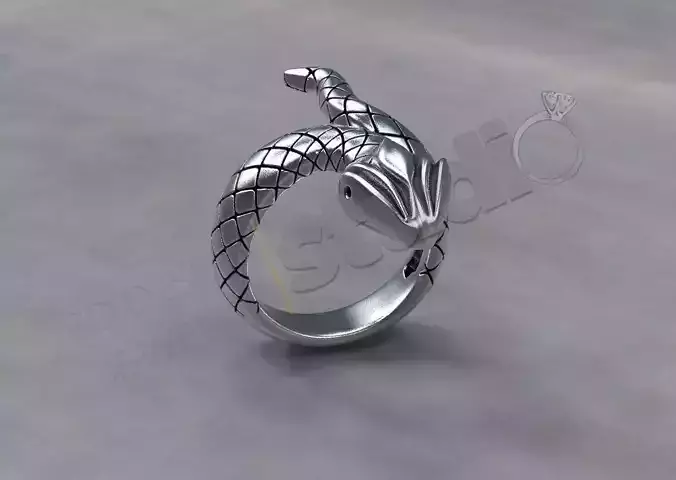 Snake ring 3d model print