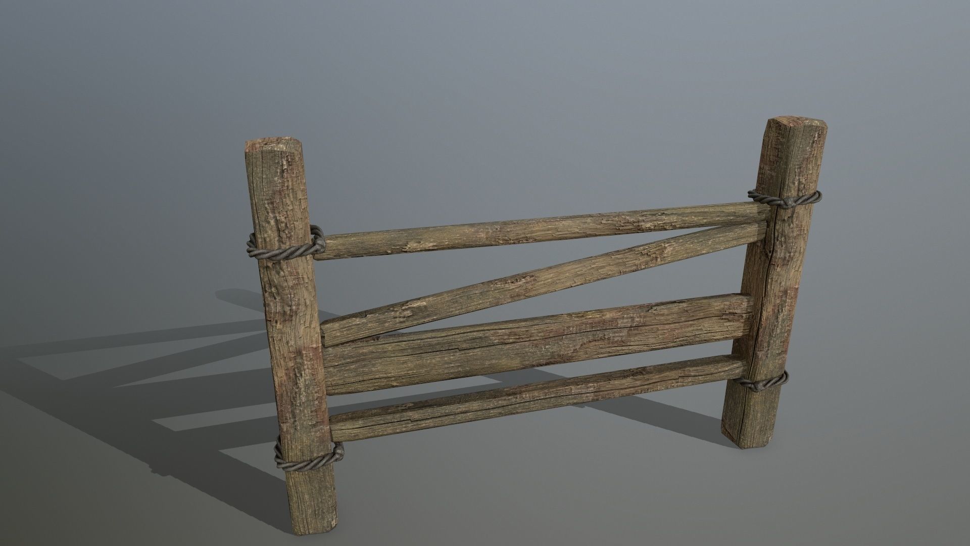 wood and rope Low-poly 3D model_14