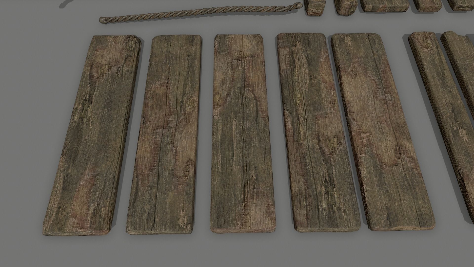 wood and rope Low-poly 3D model_26