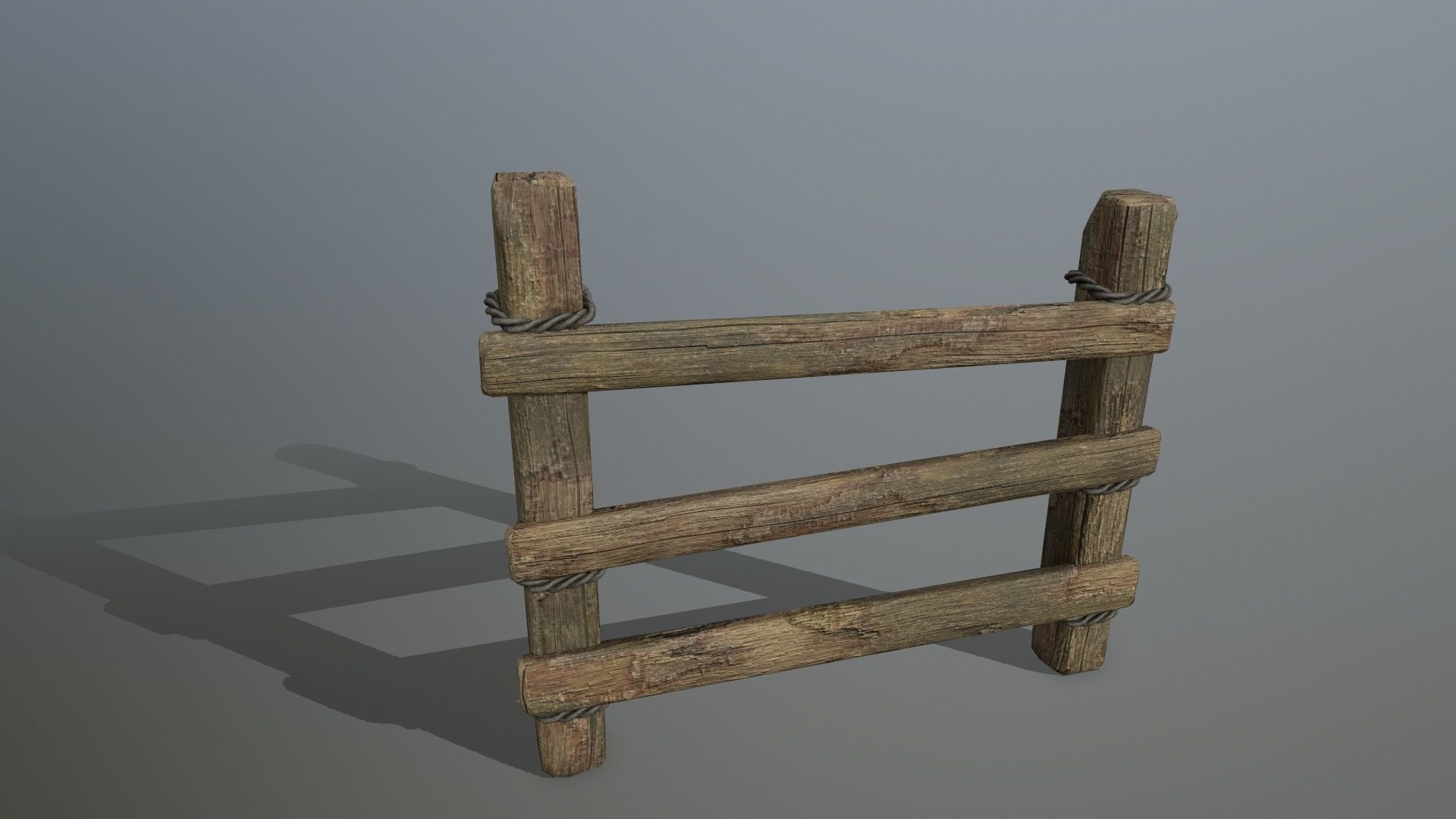 wood and rope Low-poly 3D model_16