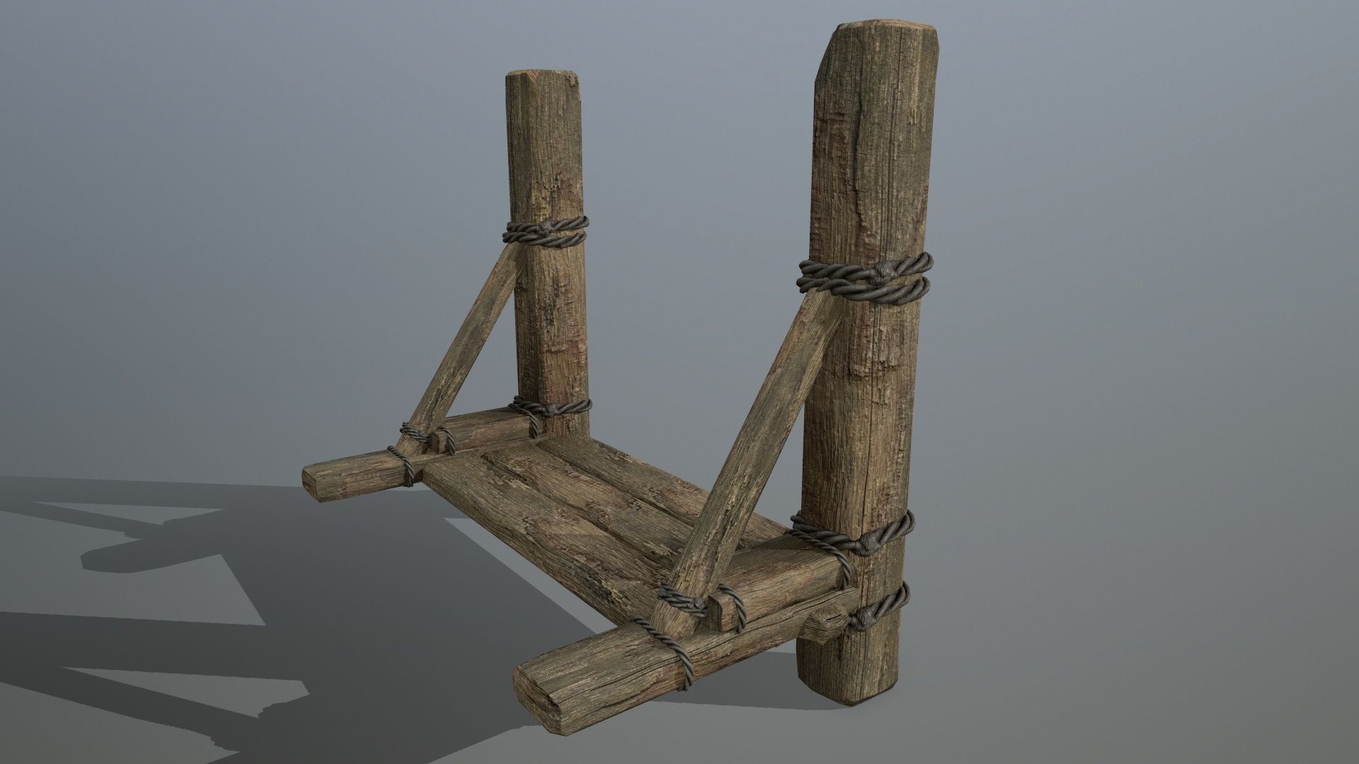wood and rope Low-poly 3D model_8