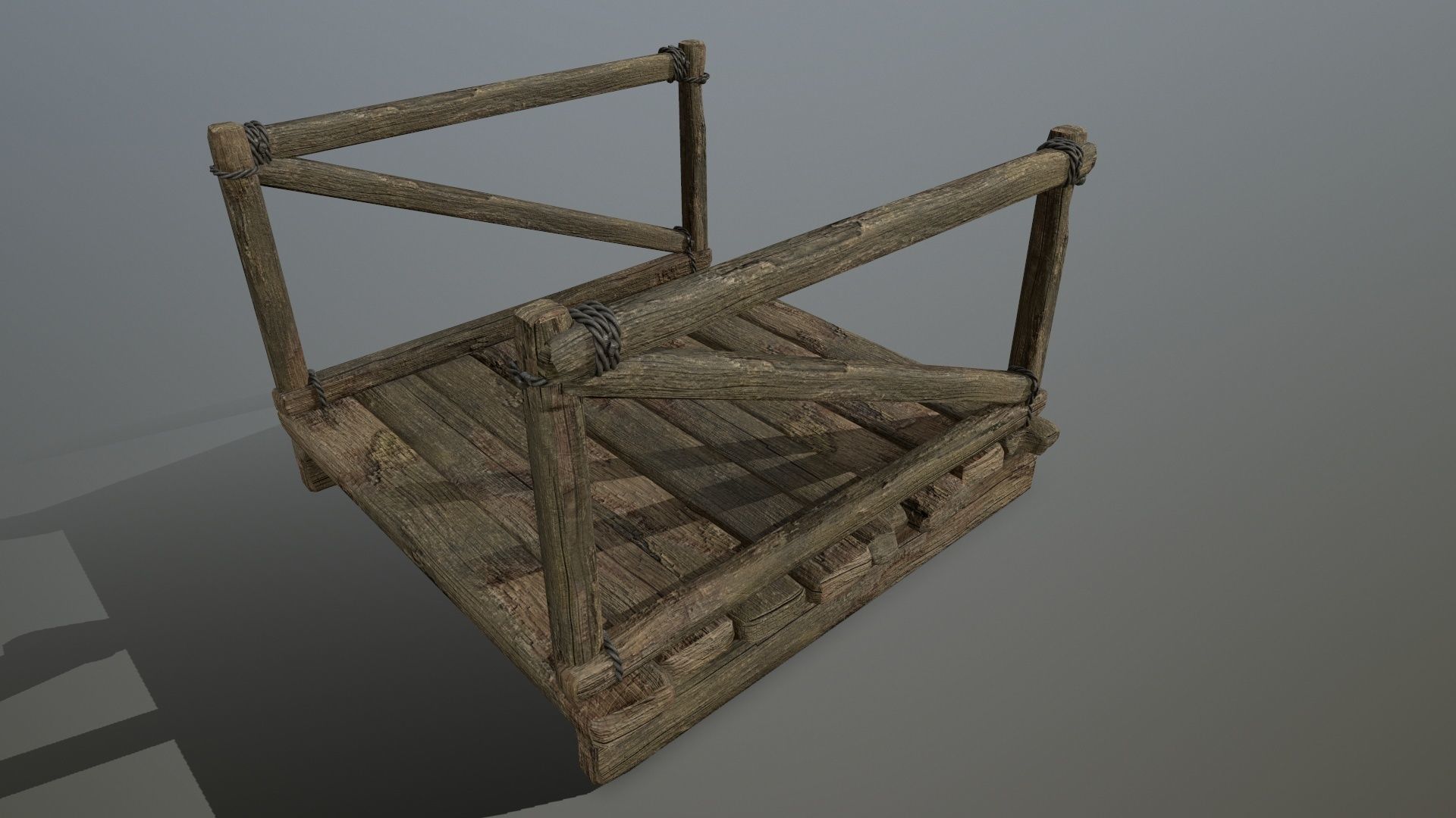 wood and rope Low-poly 3D model_6