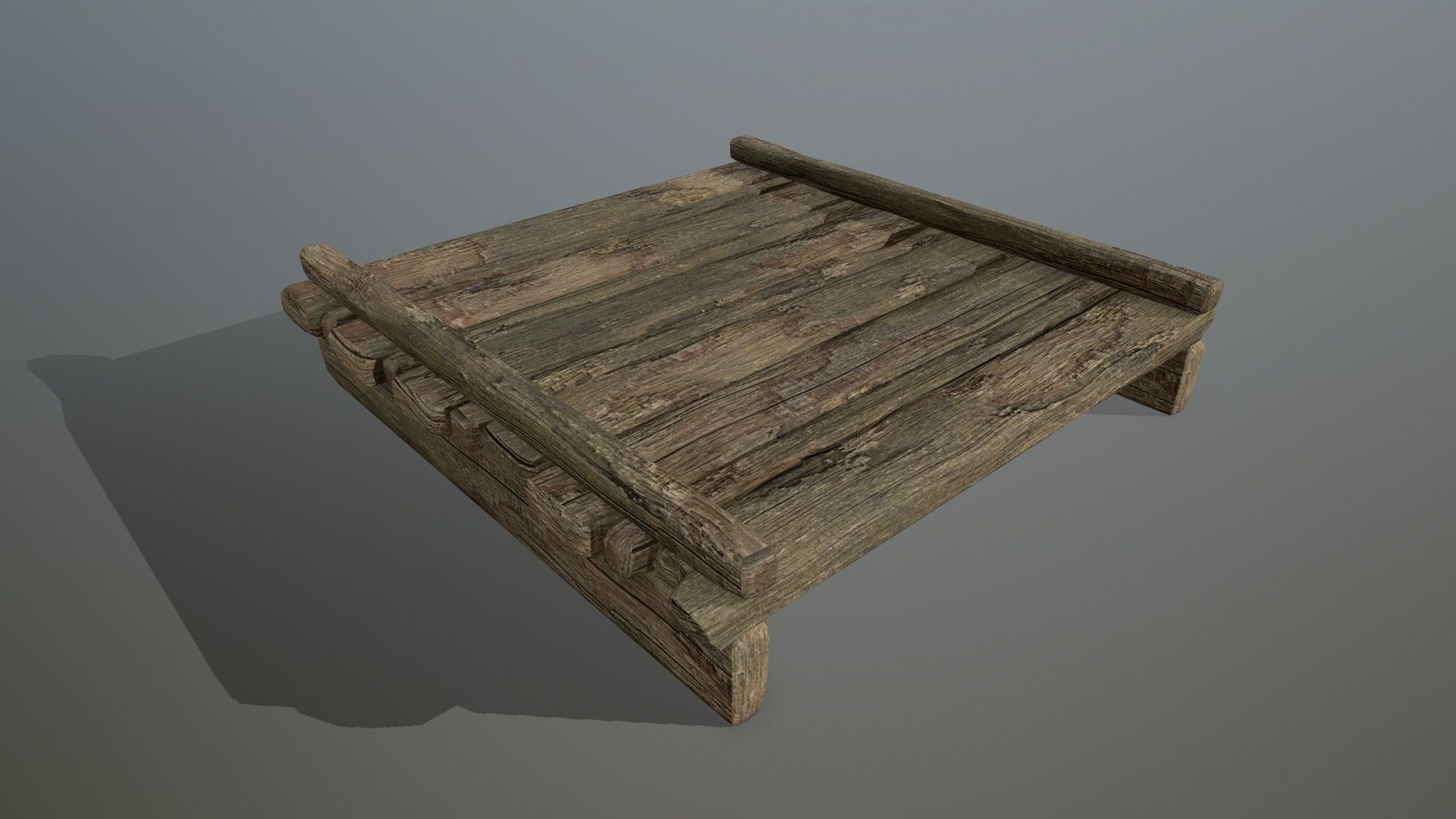 wood and rope Low-poly 3D model_7