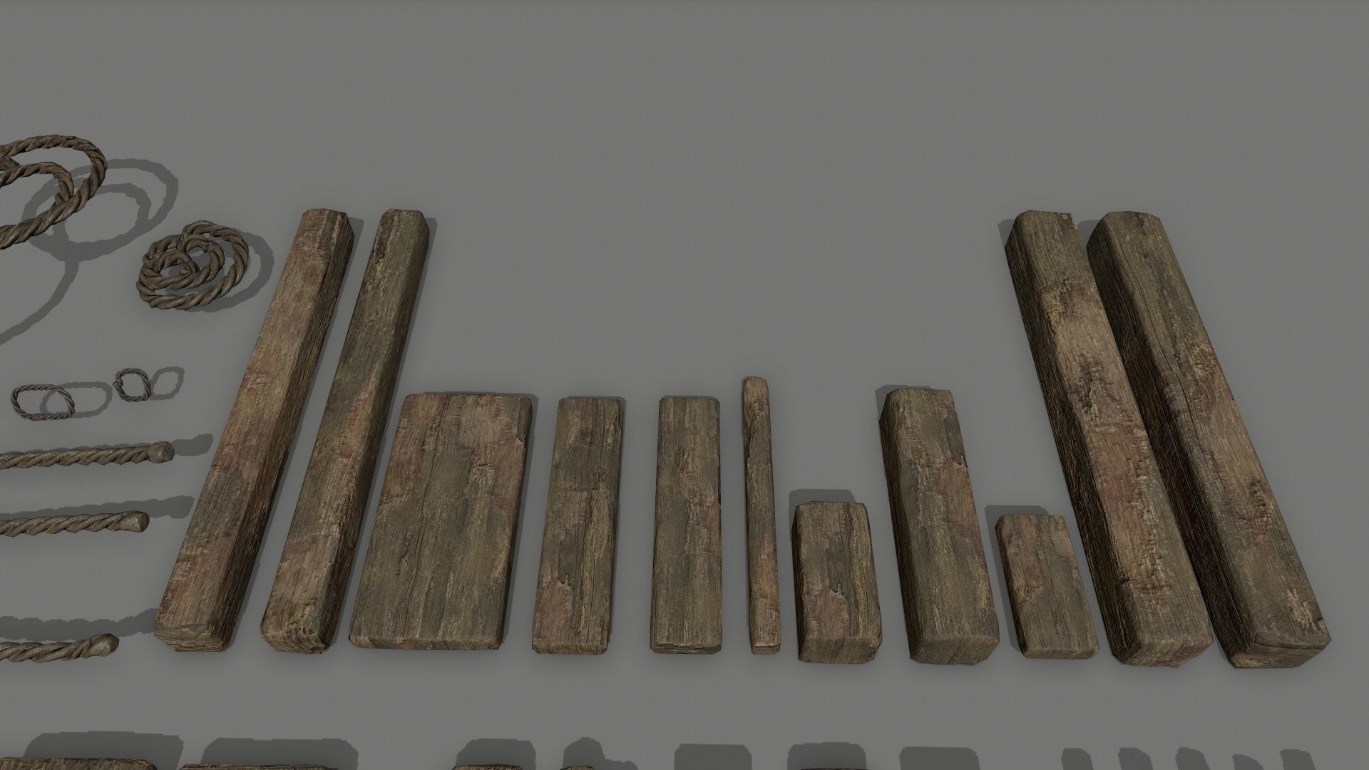wood and rope Low-poly 3D model_23