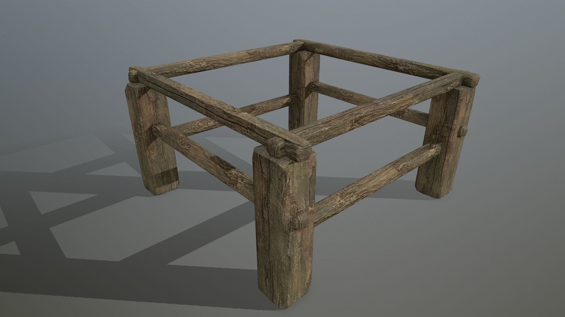 wood and rope Low-poly 3D model_11