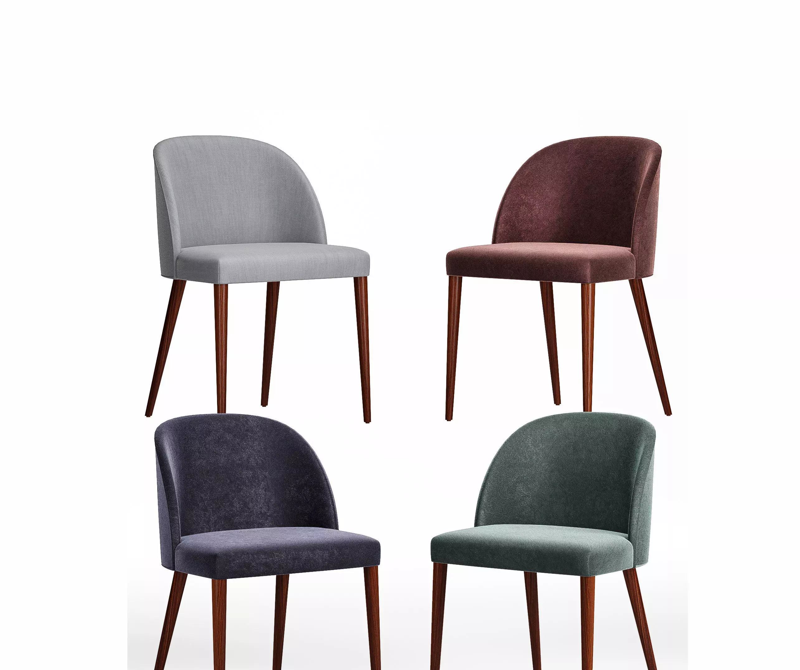Camille Anthracite Italian Dining Chair 3D model