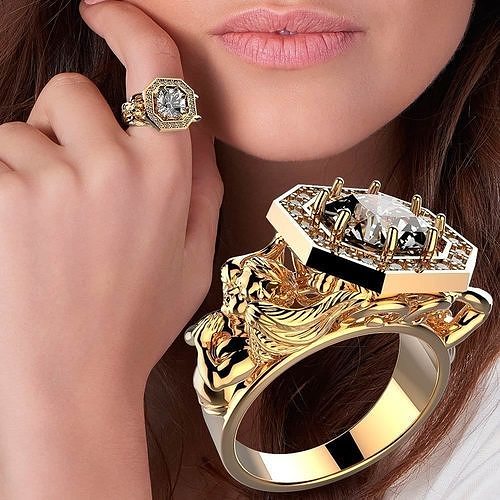 ring angel saint ring gold jewelry 3D print model