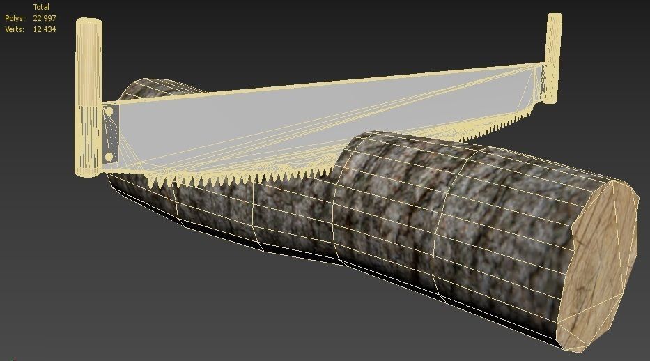 Saw and Log 3D model_3