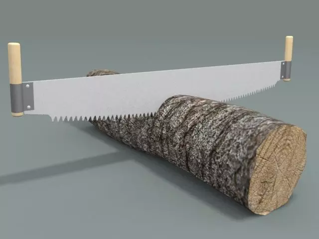 Saw and Log 3D model_0