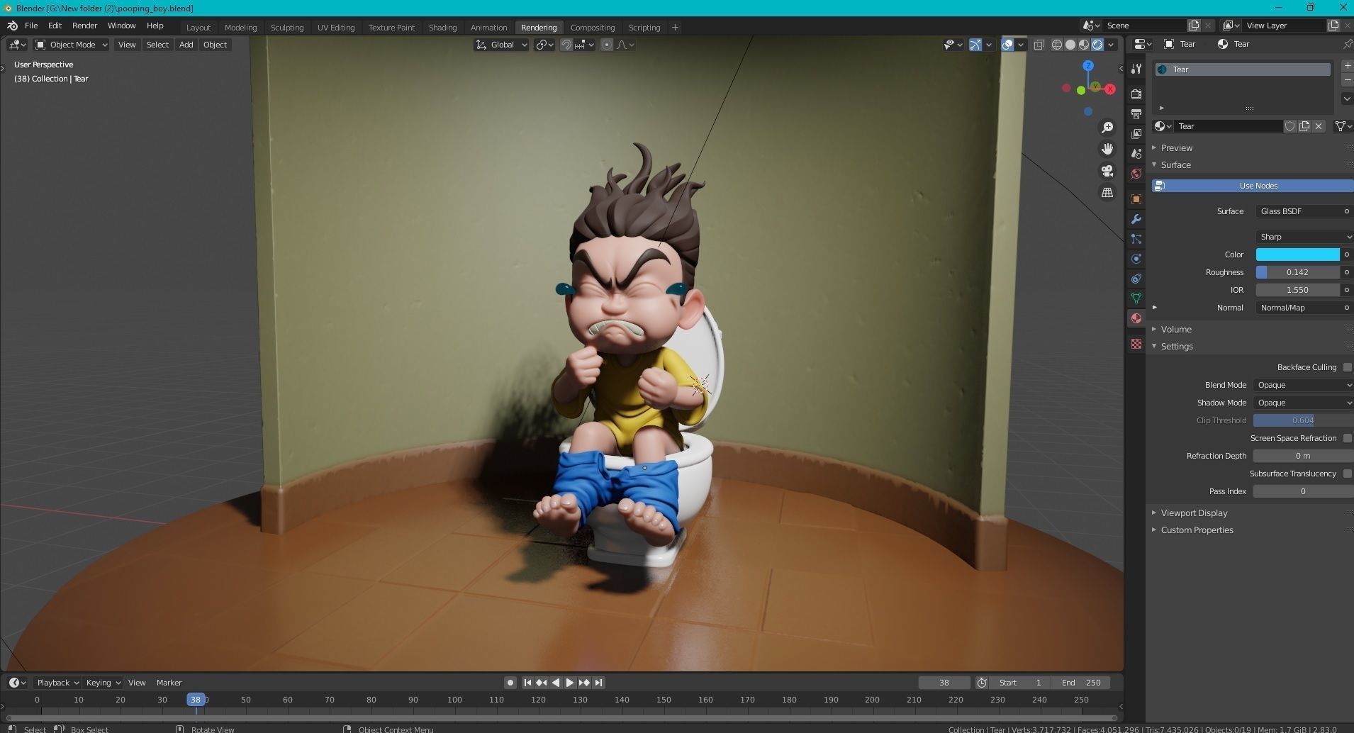 Pooping Boy 3D print model_2