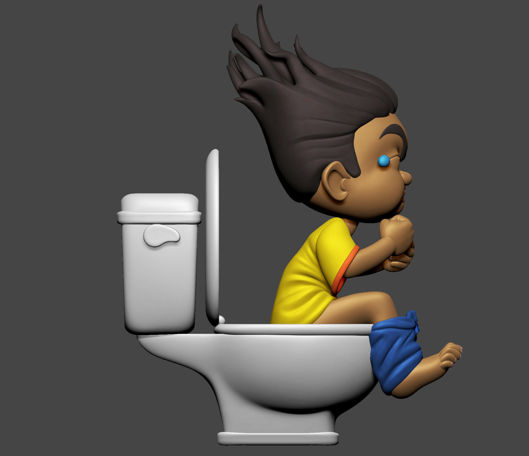 Pooping Boy 3D print model_9