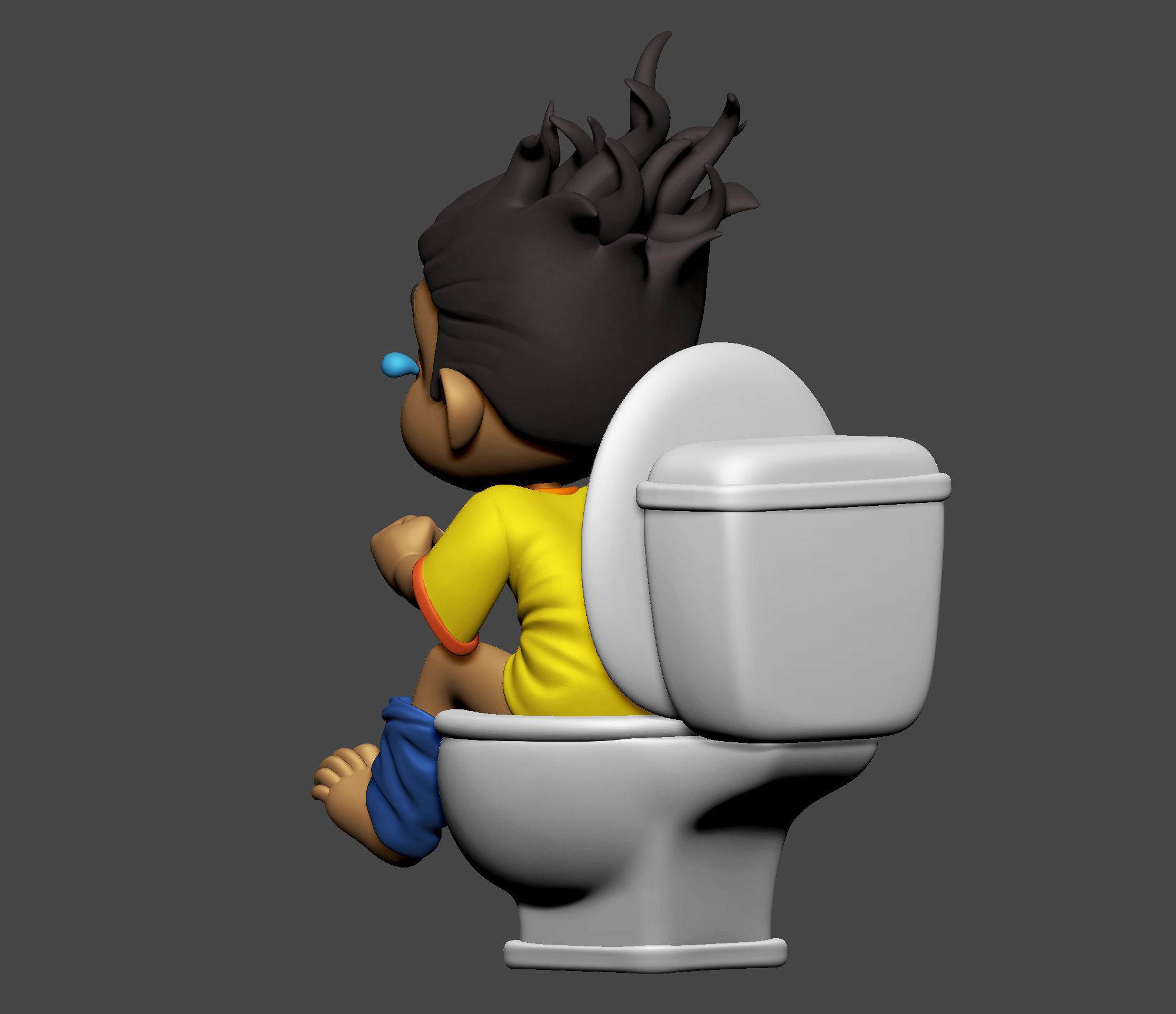 Pooping Boy 3D print model_6
